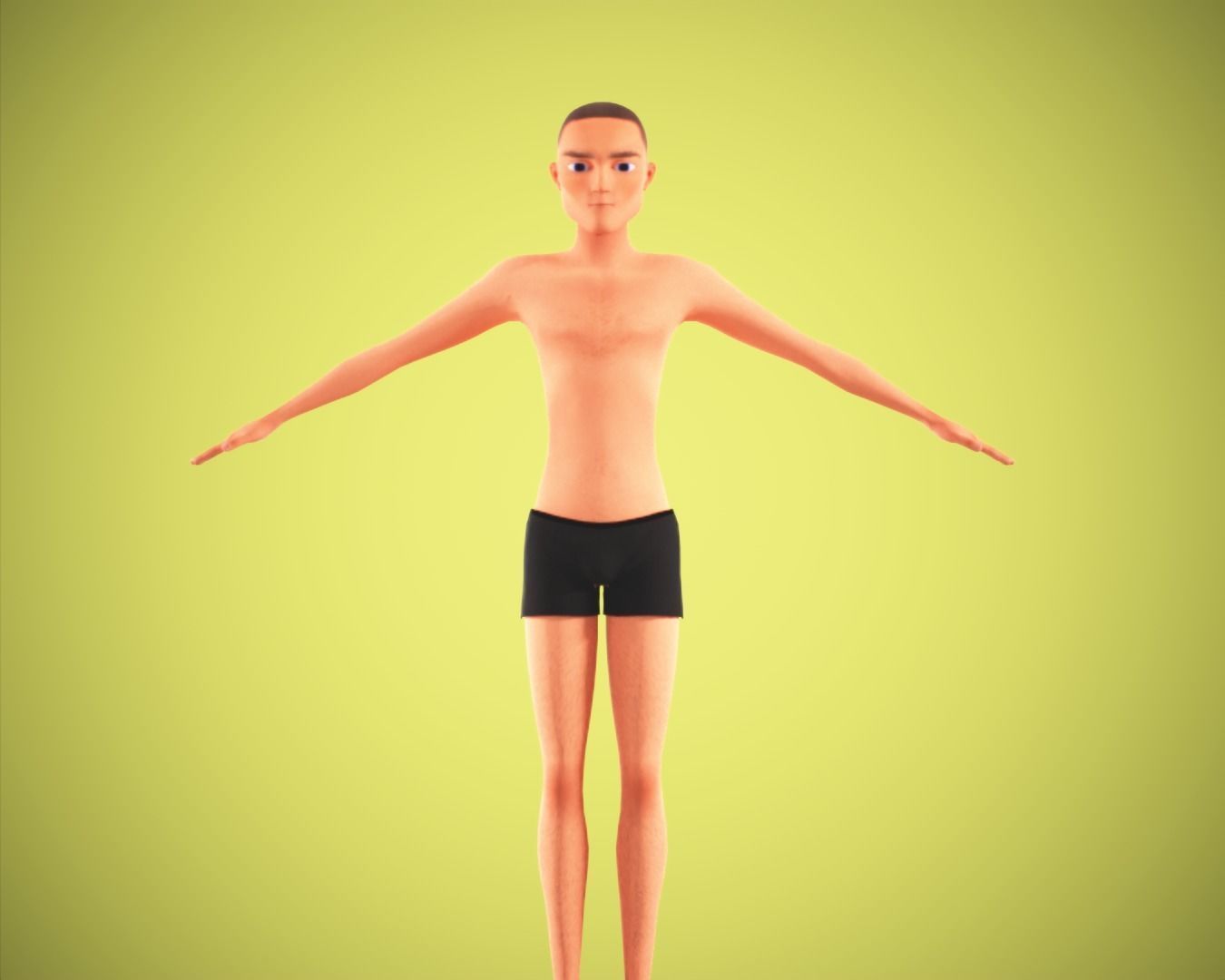 Cartoon man rigged Low-poly 3D model_6