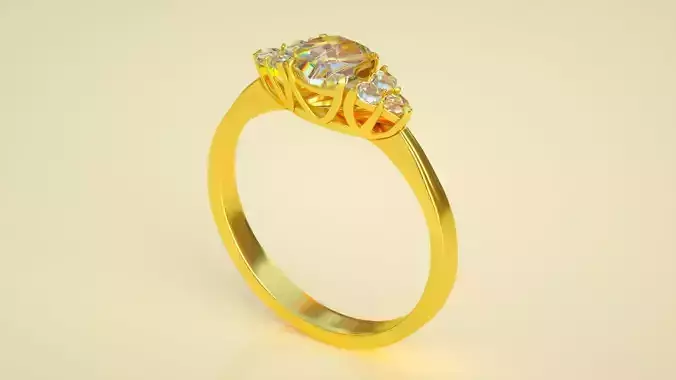 diamond-ring gold ring with three diamonds