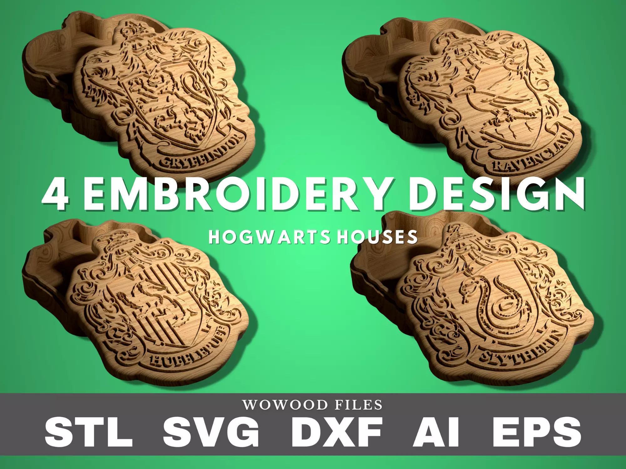 boxes Harry potter Hogwarts for CNC router or printer svg eps ai 3D print model_0