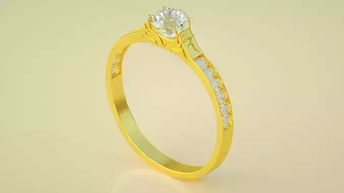 diamond-ring gold engagement ring with diamonds