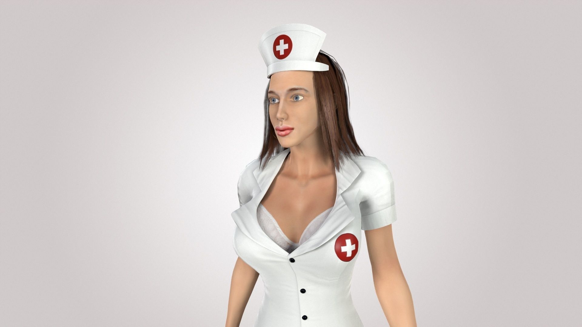 3D Game Ready Character - Nurse Low-poly 3D model_2