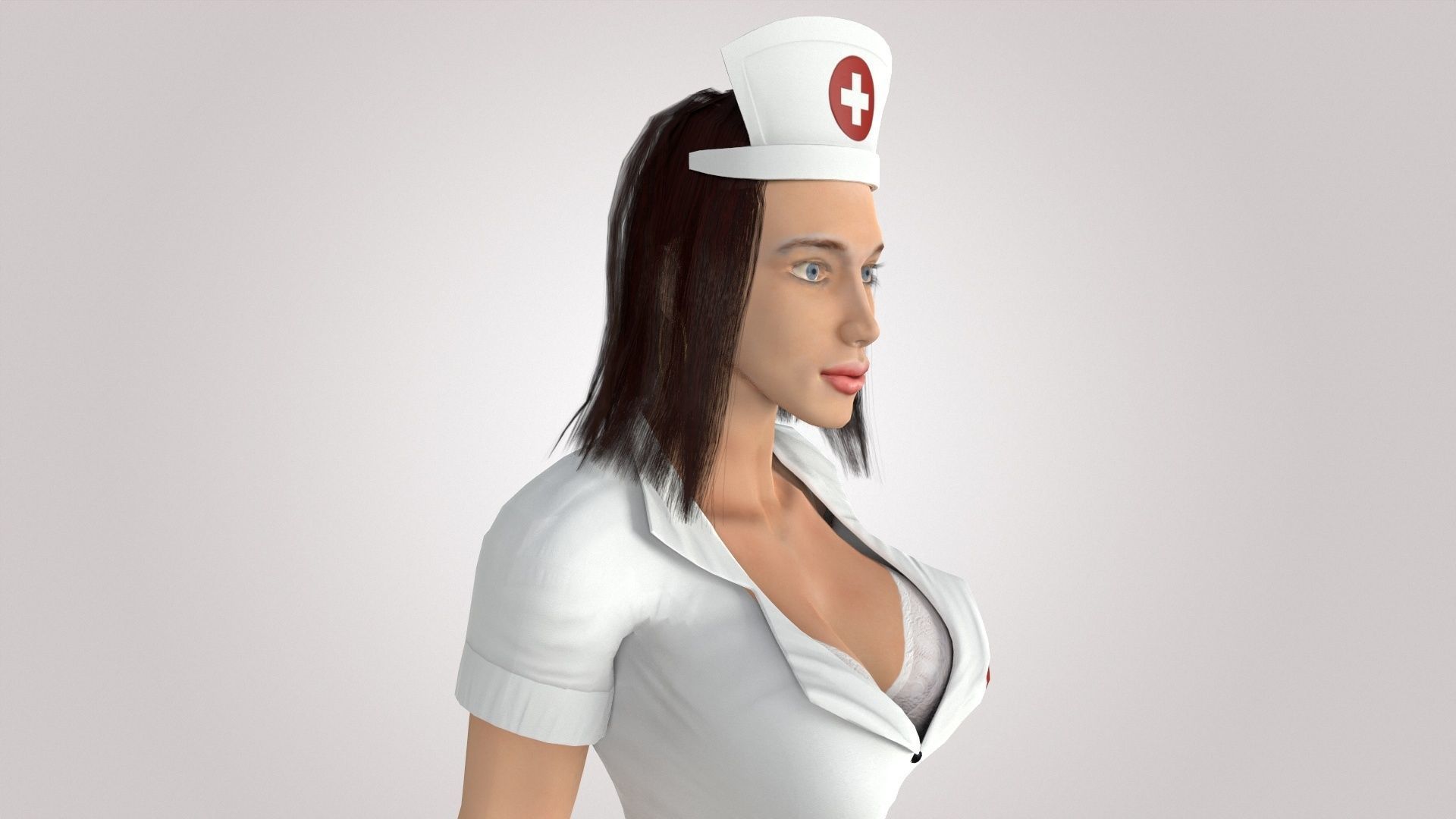3D Game Ready Character - Nurse Low-poly 3D model_3
