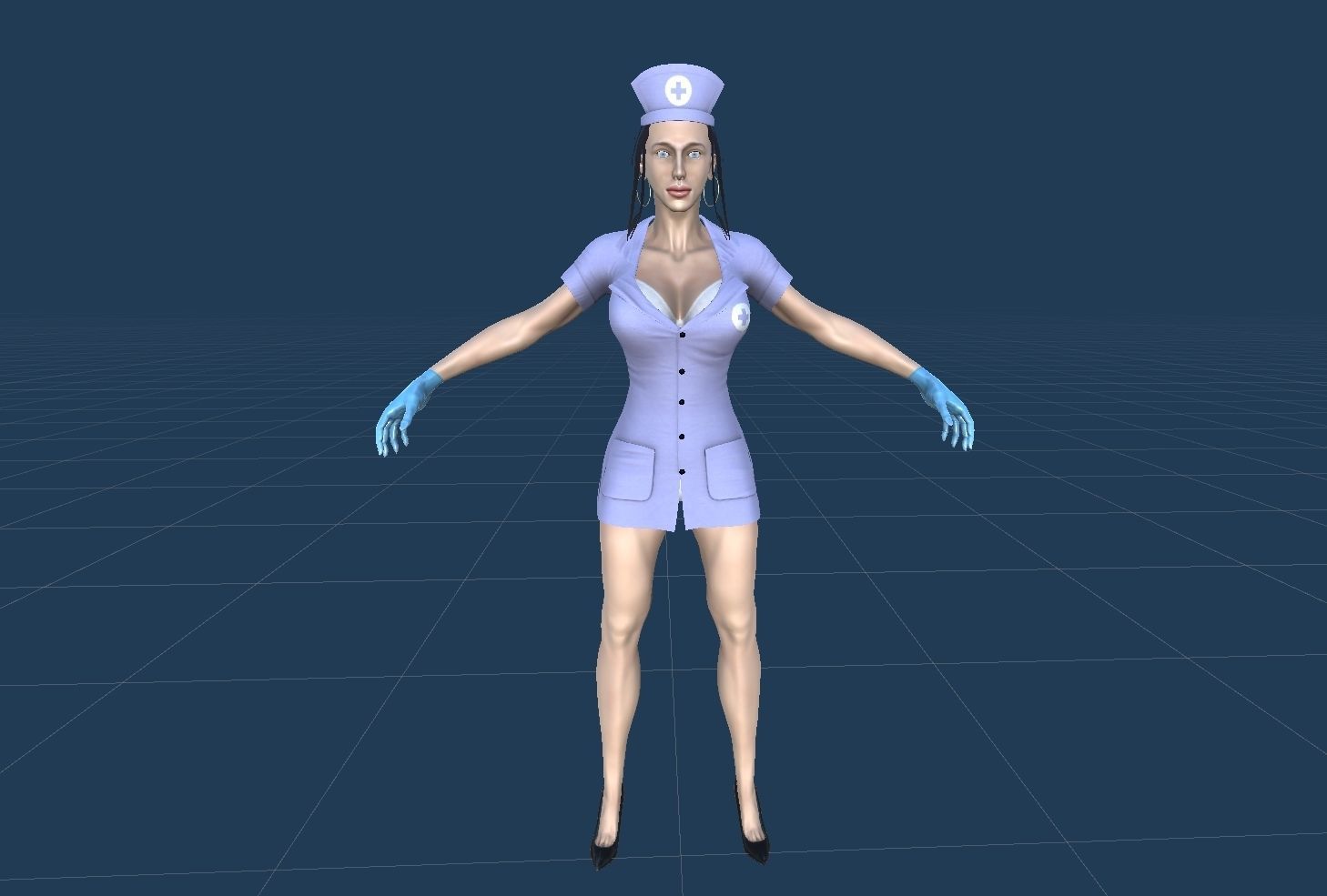 3D Game Ready Character - Nurse Low-poly 3D model_33
