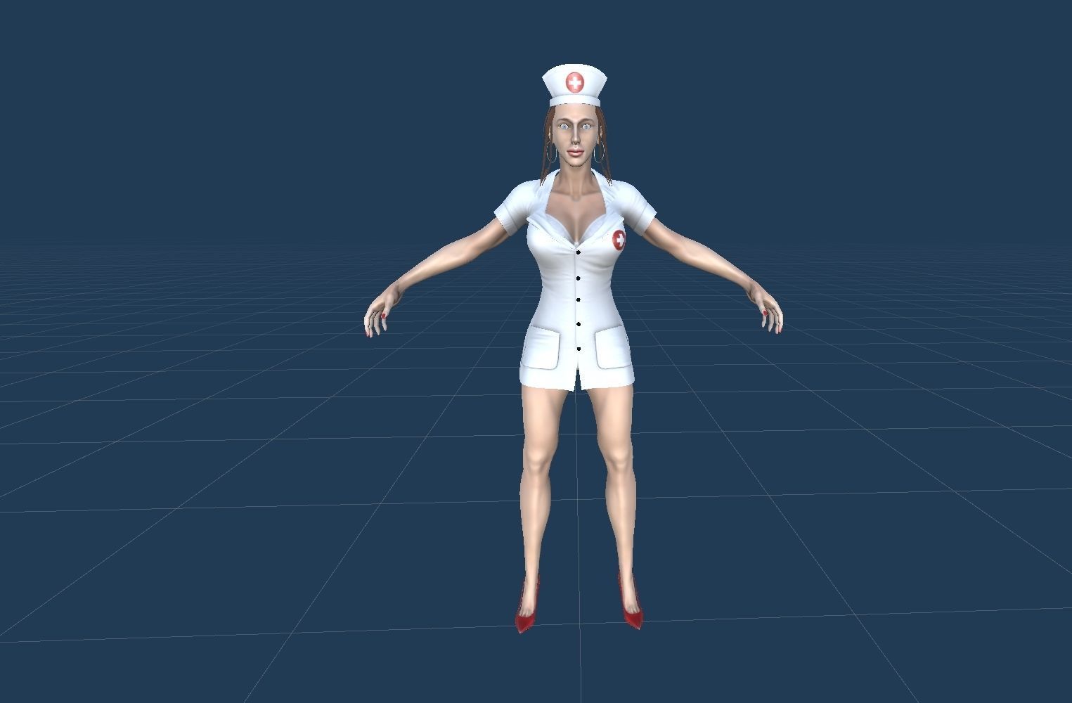 3D Game Ready Character - Nurse Low-poly 3D model_31