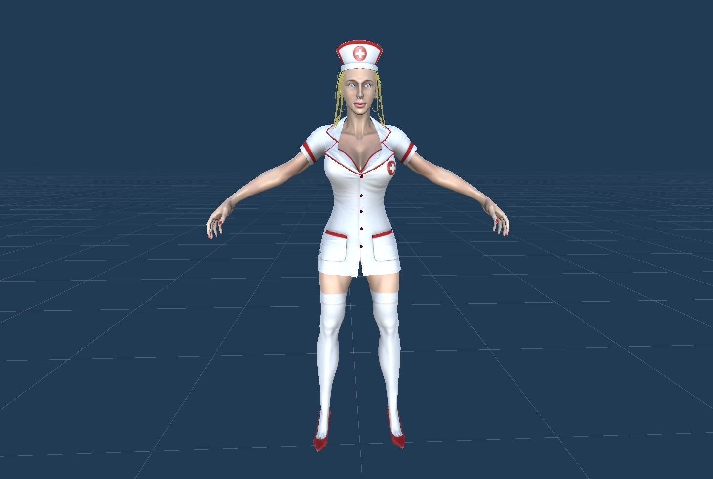 3D Game Ready Character - Nurse Low-poly 3D model_32
