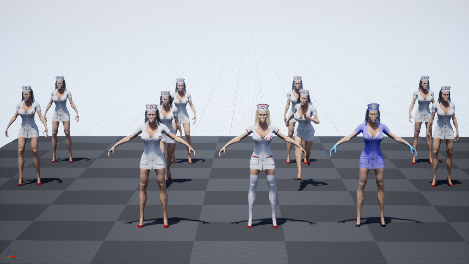 3D Game Ready Character - Nurse Low-poly 3D model_21