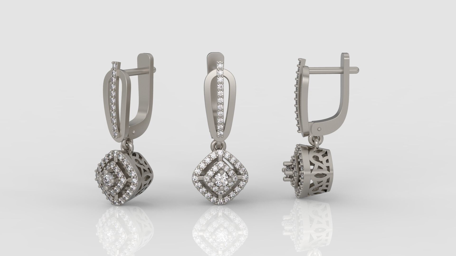 Ring and Earrings Diamond jewelry set 3d print model A 10 3D print model_7