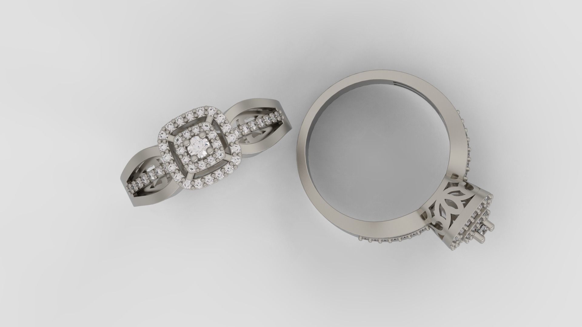 Ring and Earrings Diamond jewelry set 3d print model A 10 3D print model_3