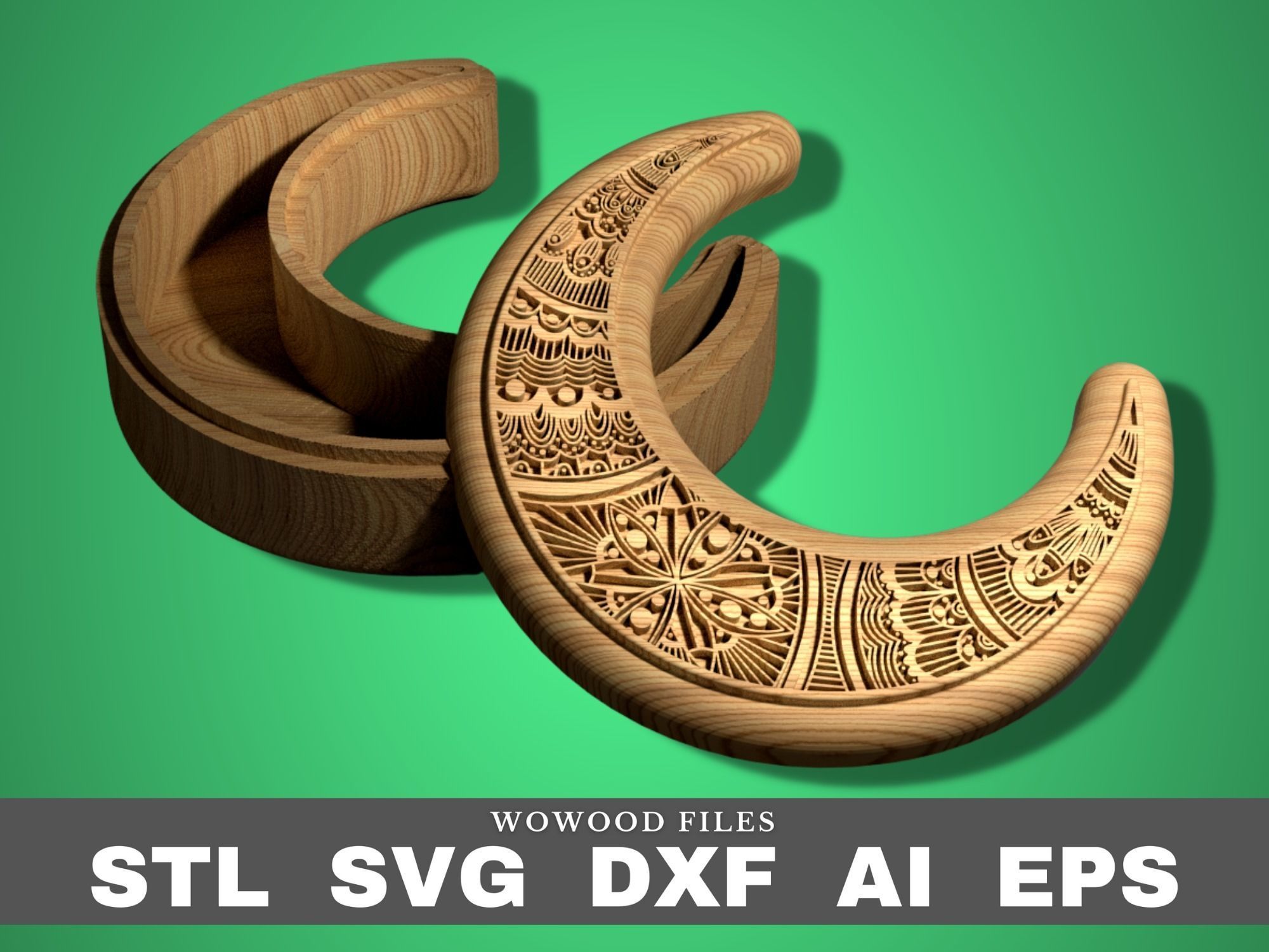 5 mandala boxes for CNC router and 3D printer STL DXF eps svg 3D print model_5