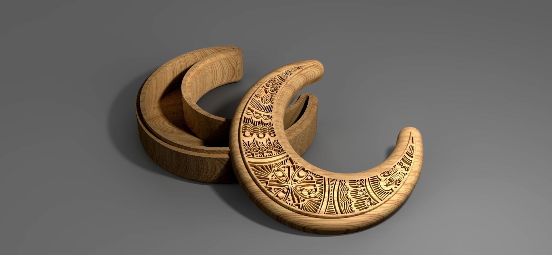 5 mandala boxes for CNC router and 3D printer STL DXF eps svg 3D print model_6