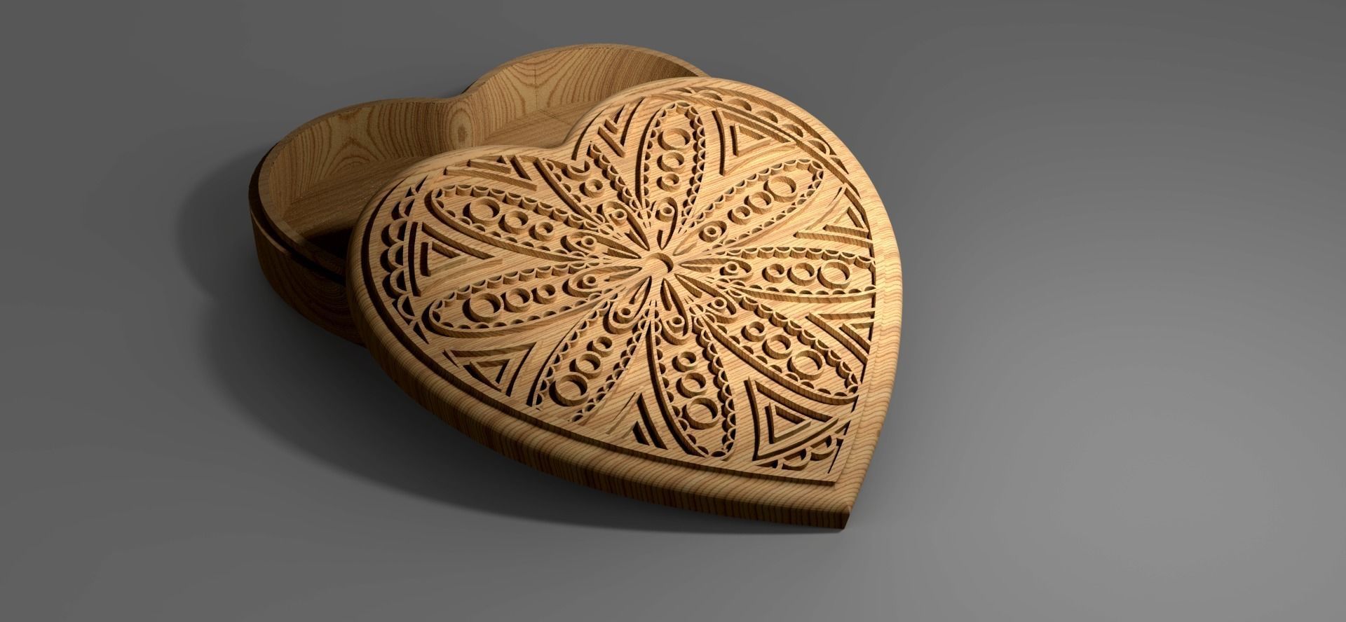 5 mandala boxes for CNC router and 3D printer STL DXF eps svg 3D print model_7