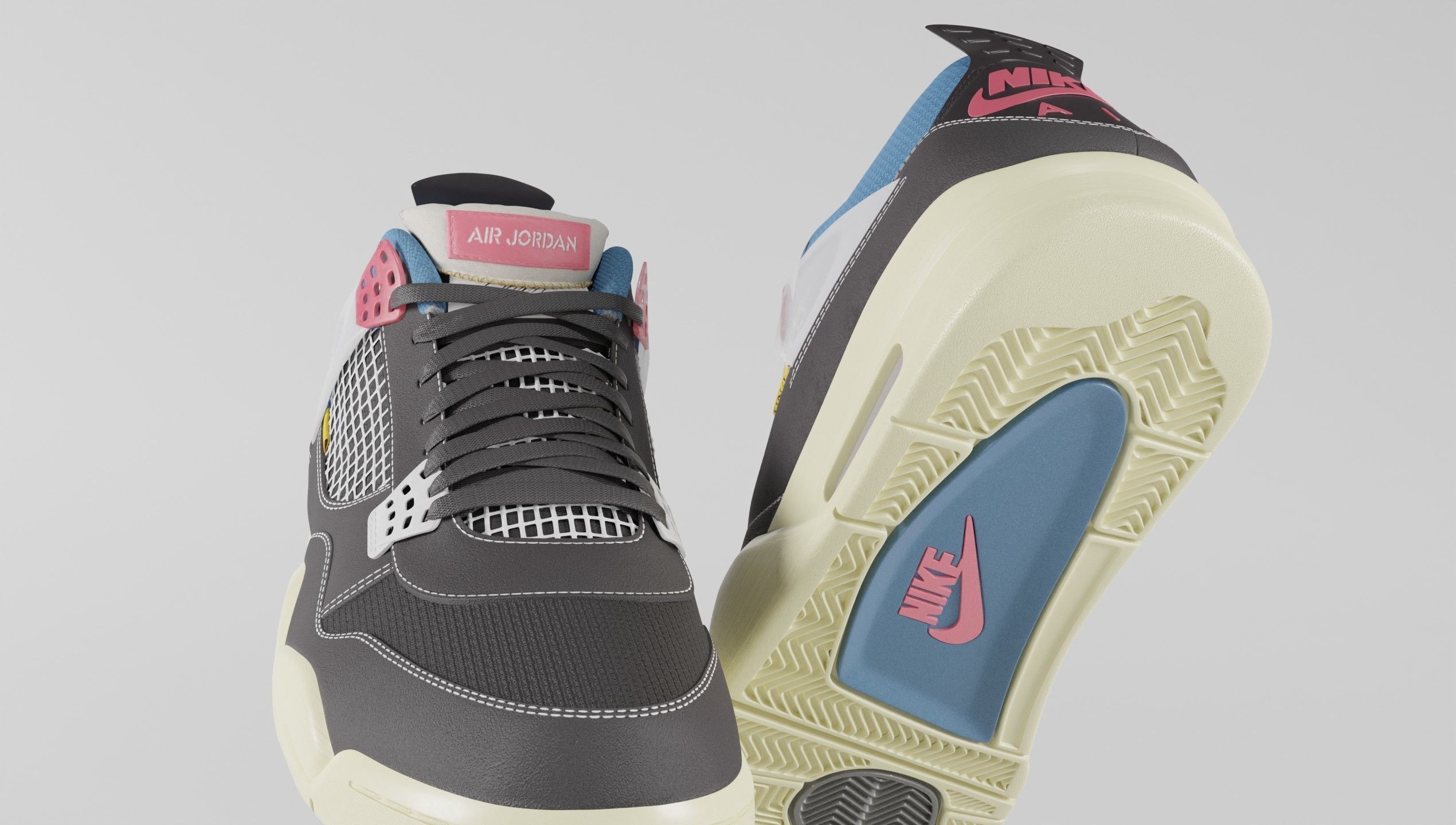 Jordan 4 Union LA Off Noir  3D model_39