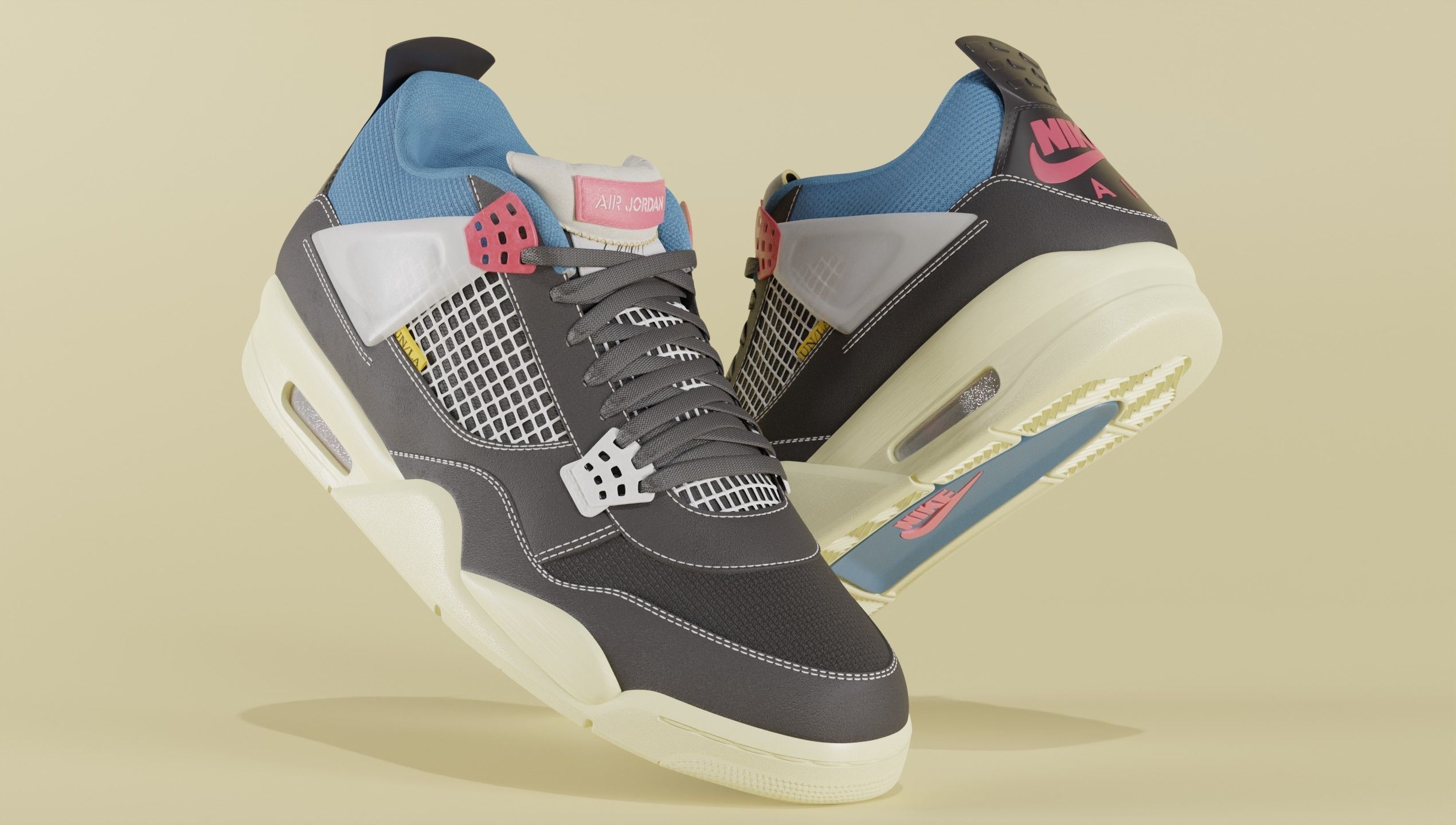 Jordan 4 Union LA Off Noir  3D model_50