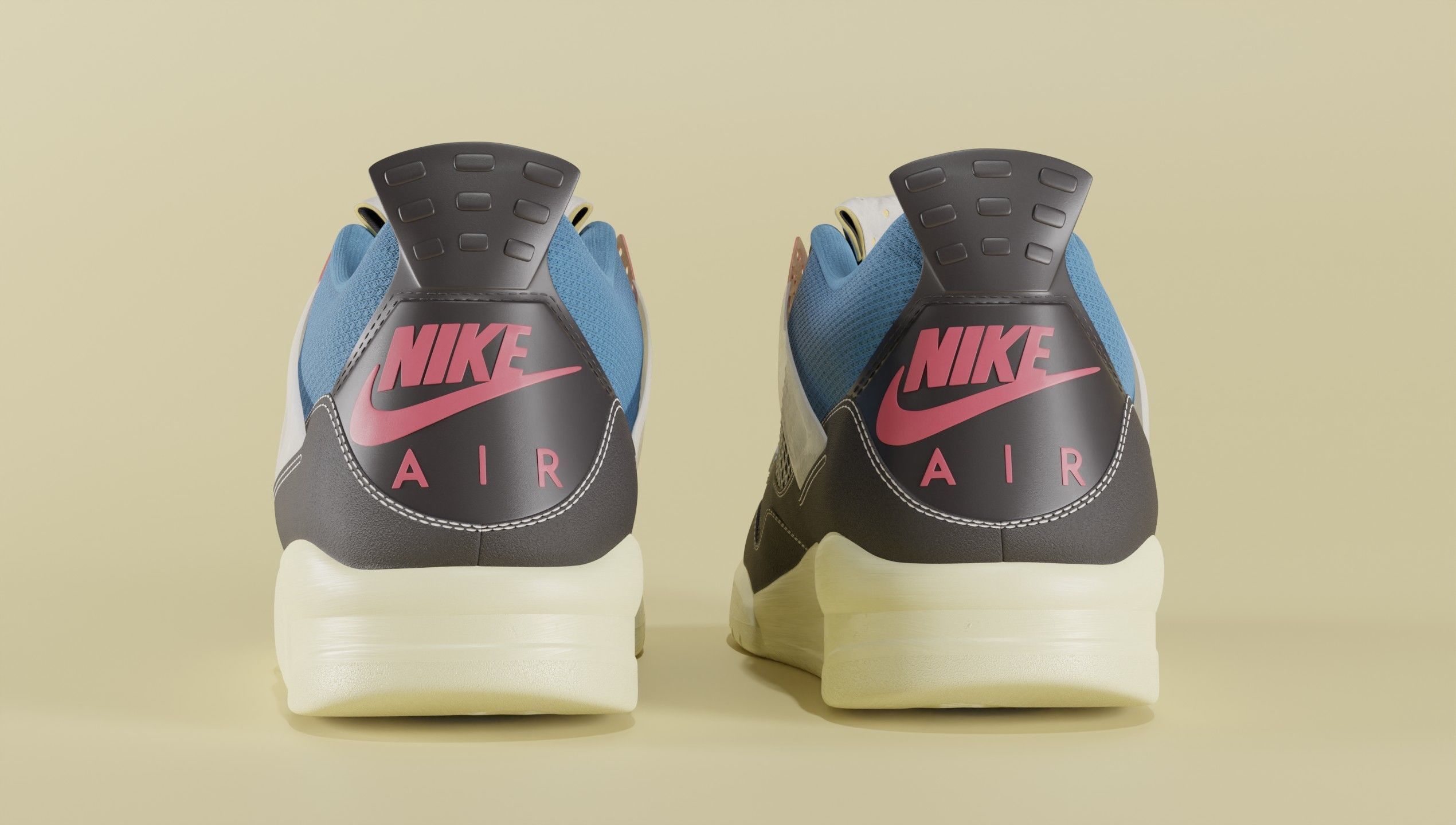 Jordan 4 Union LA Off Noir  3D model_9