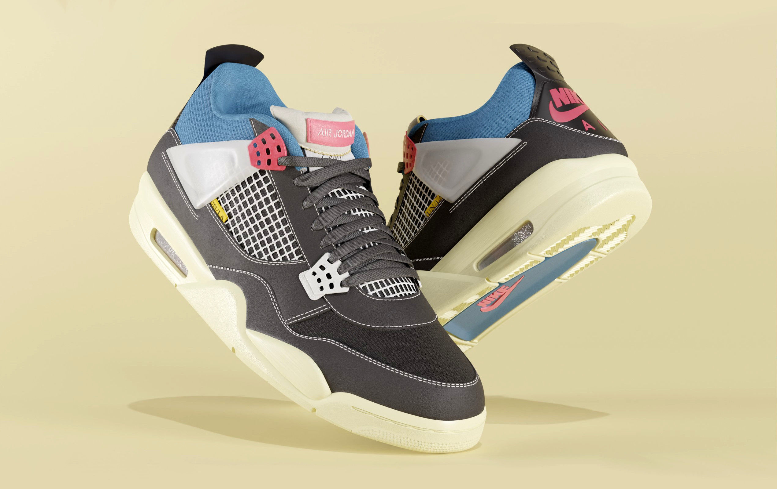 Jordan 4 Union LA Off Noir  3D model_1