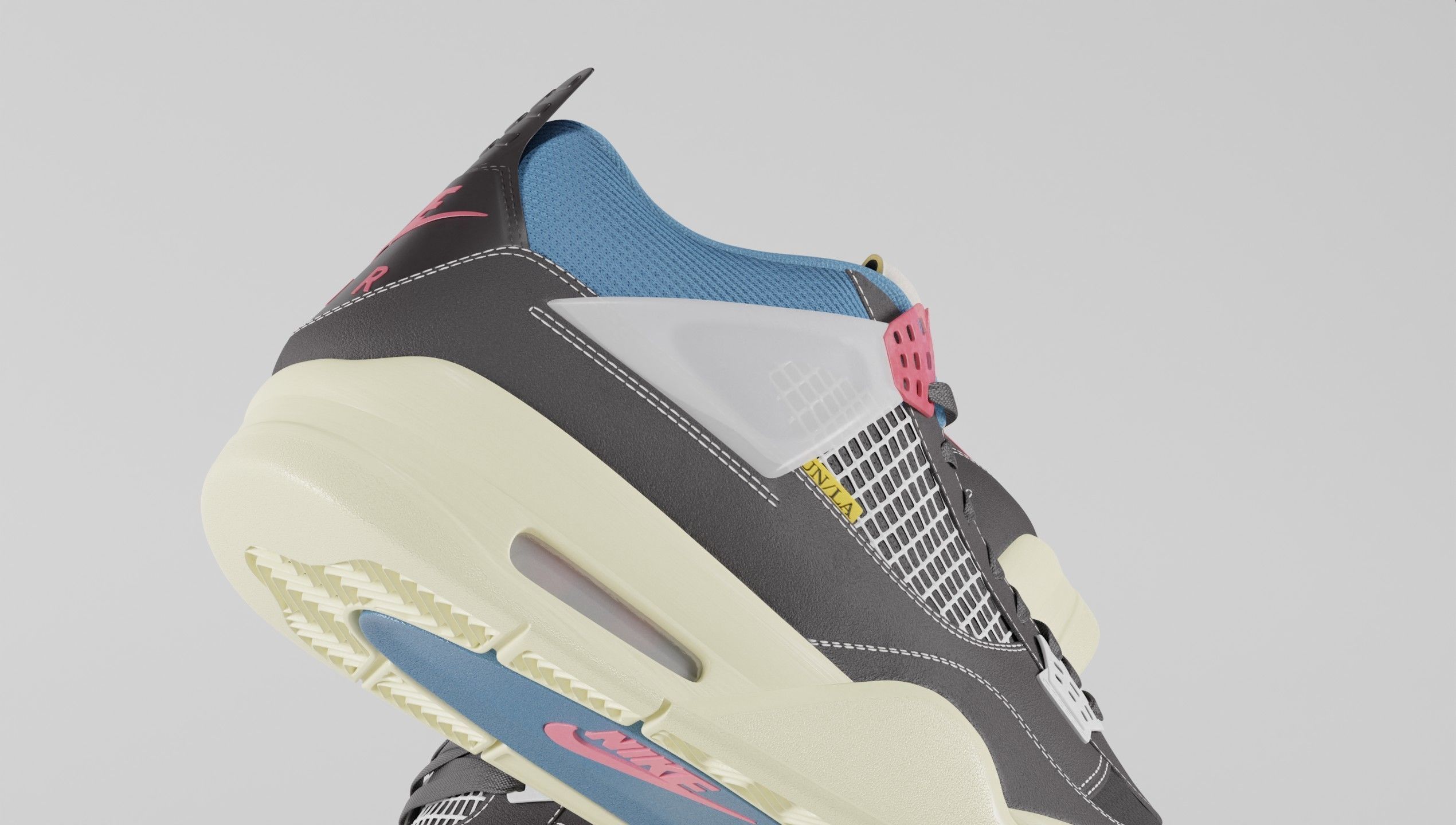 Jordan 4 Union LA Off Noir  3D model_11