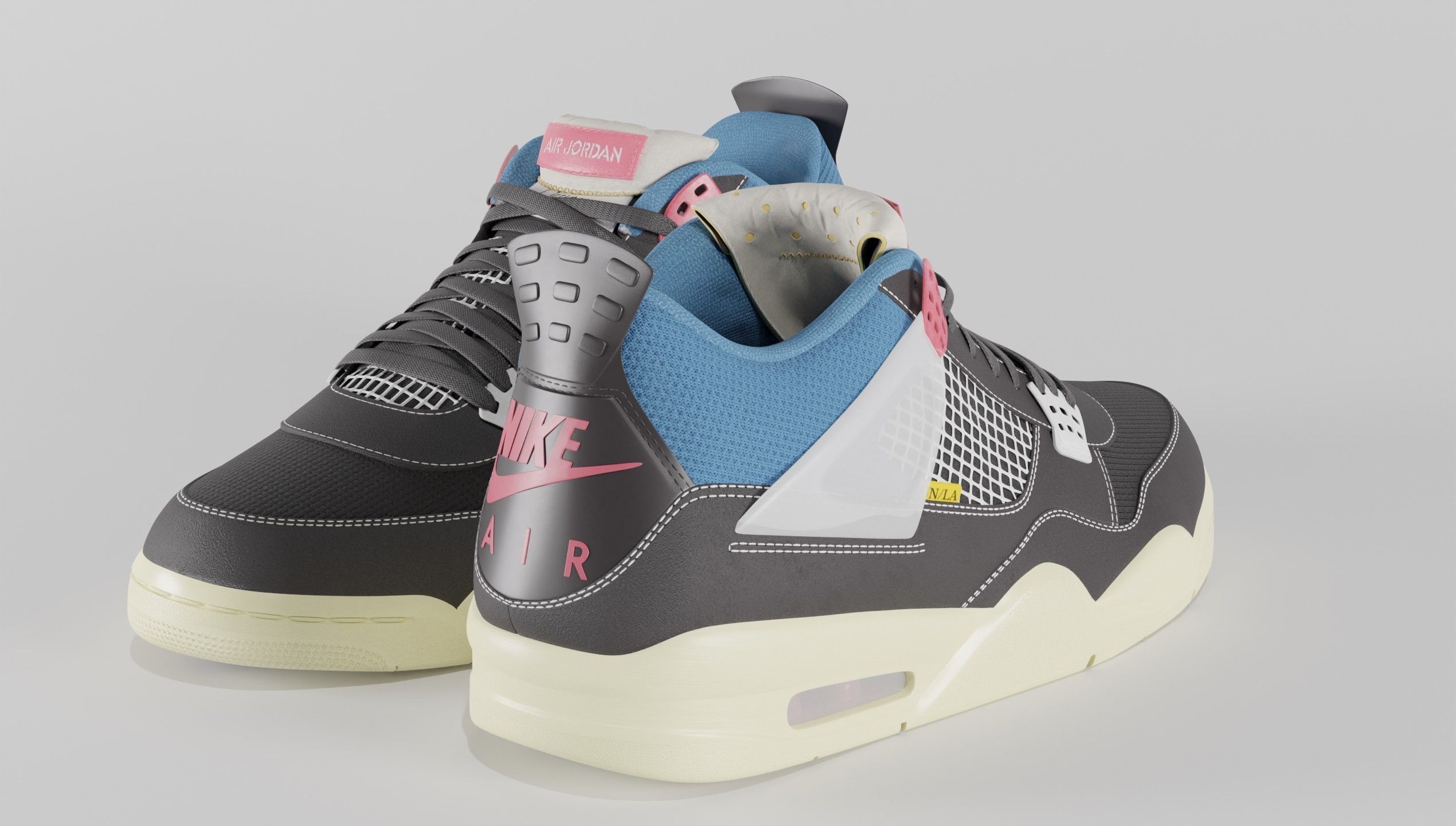 Jordan 4 Union LA Off Noir  3D model_21