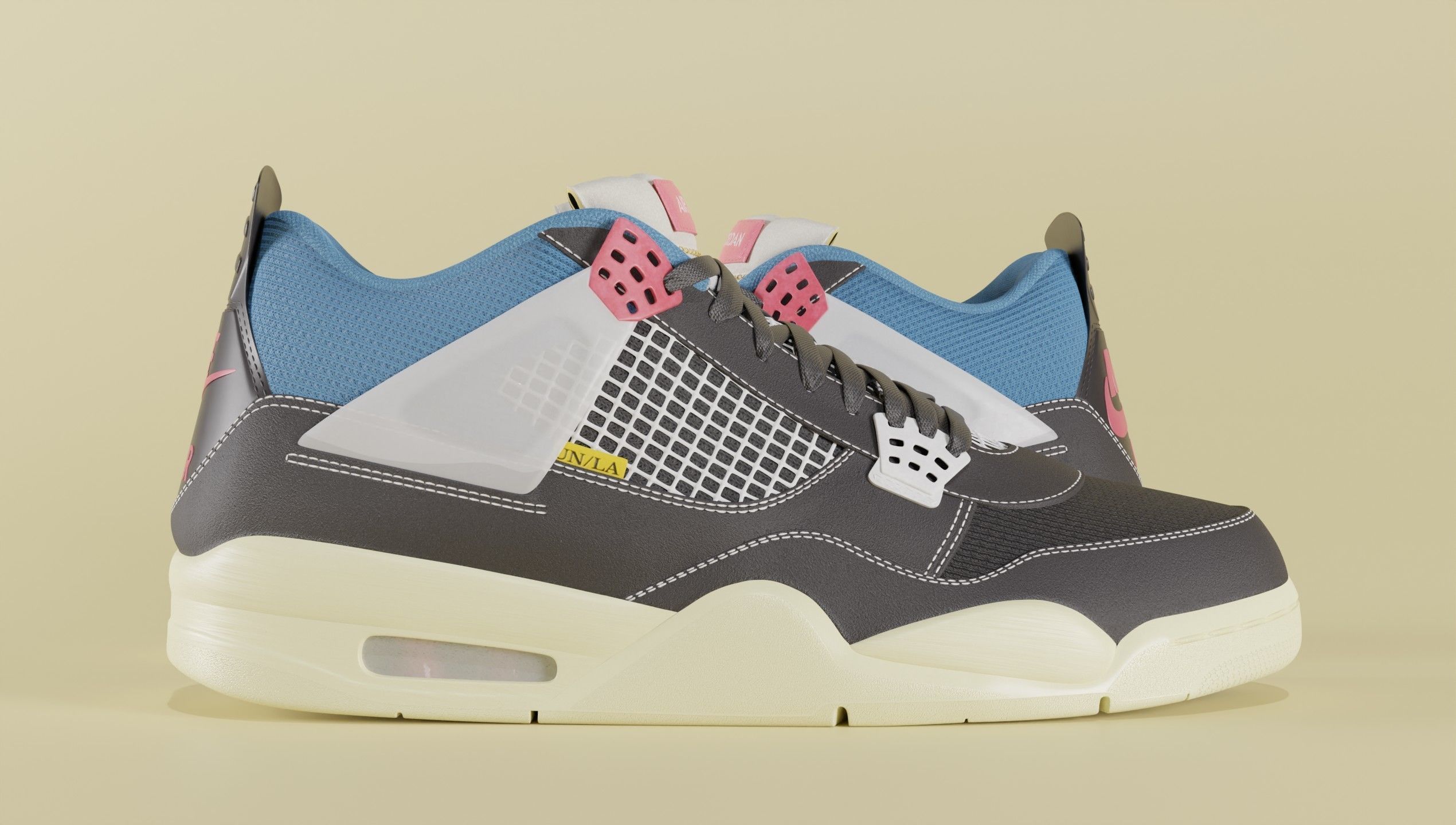Jordan 4 Union LA Off Noir  3D model_8
