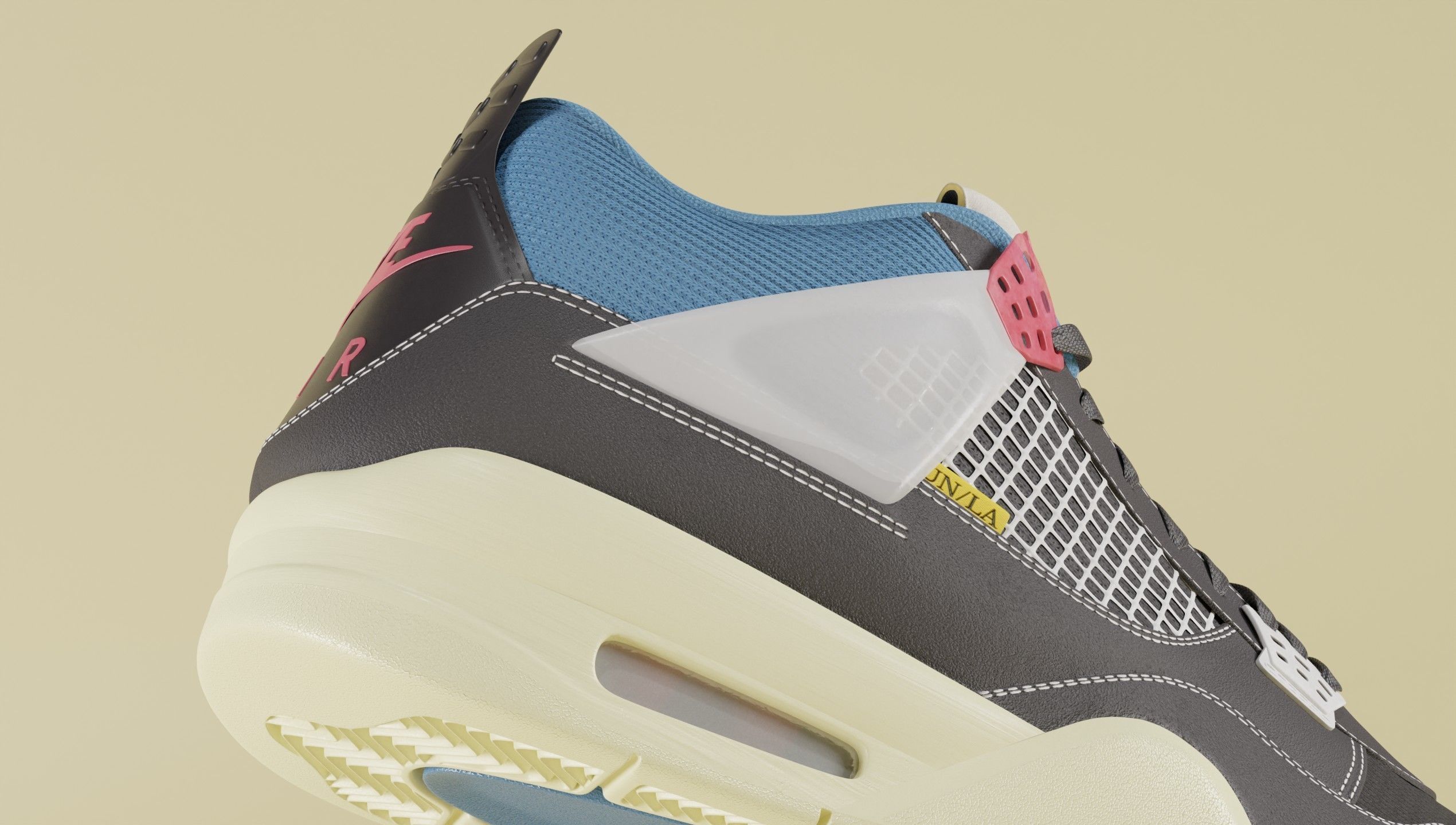 Jordan 4 Union LA Off Noir  3D model_6