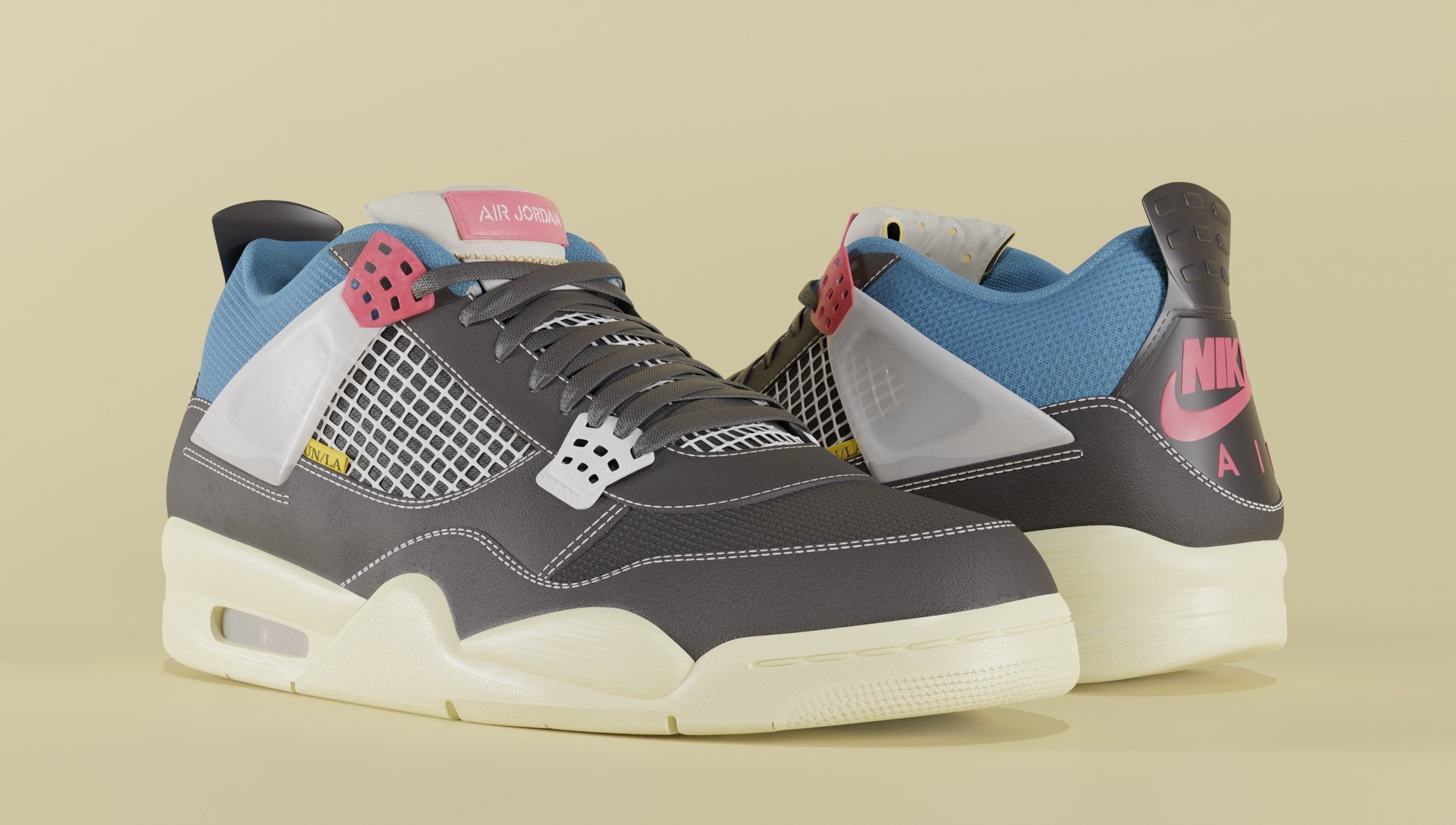 Jordan 4 Union LA Off Noir  3D model_49