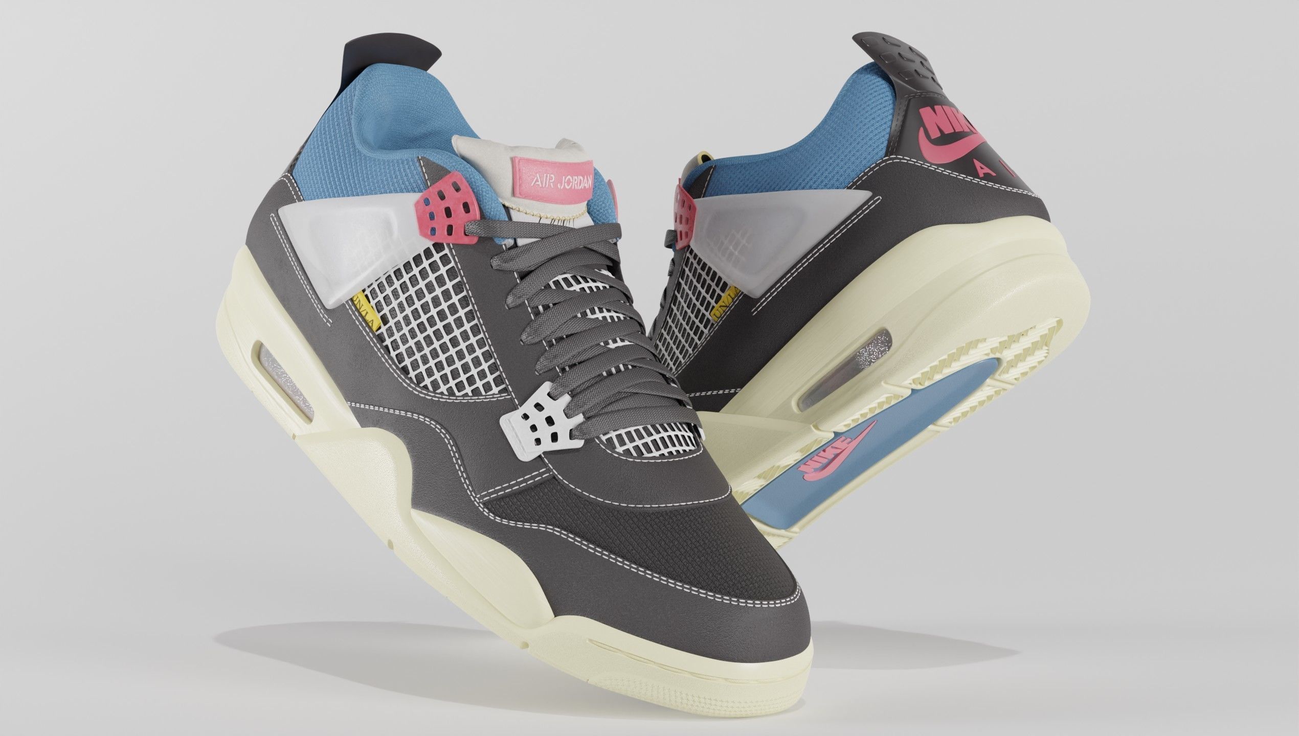 Jordan 4 Union LA Off Noir  3D model_40