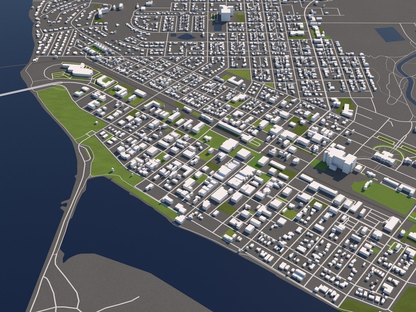 Pierre South Dakota USA 50x50km 3D model_2