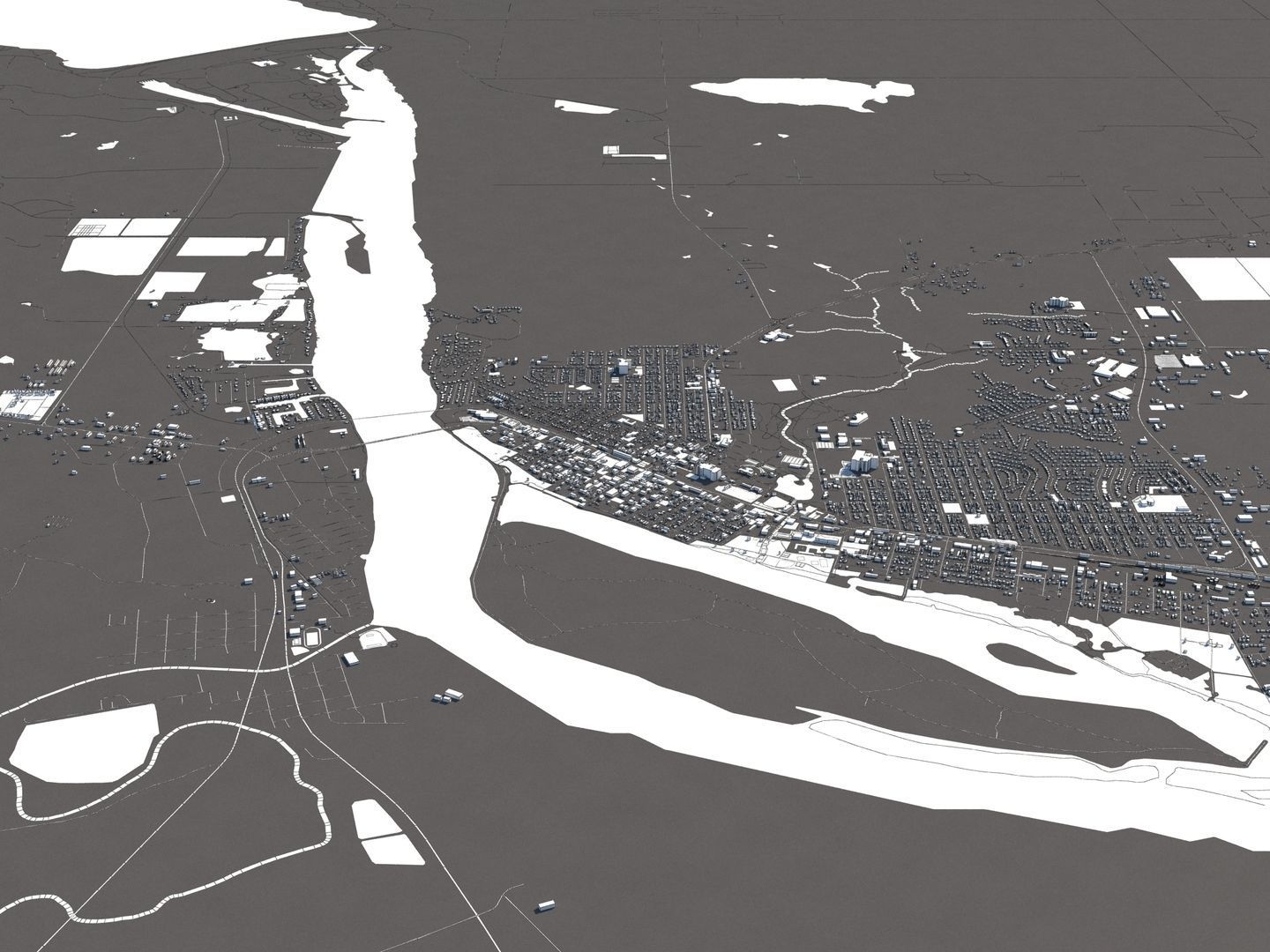 Pierre South Dakota USA 50x50km 3D model_16