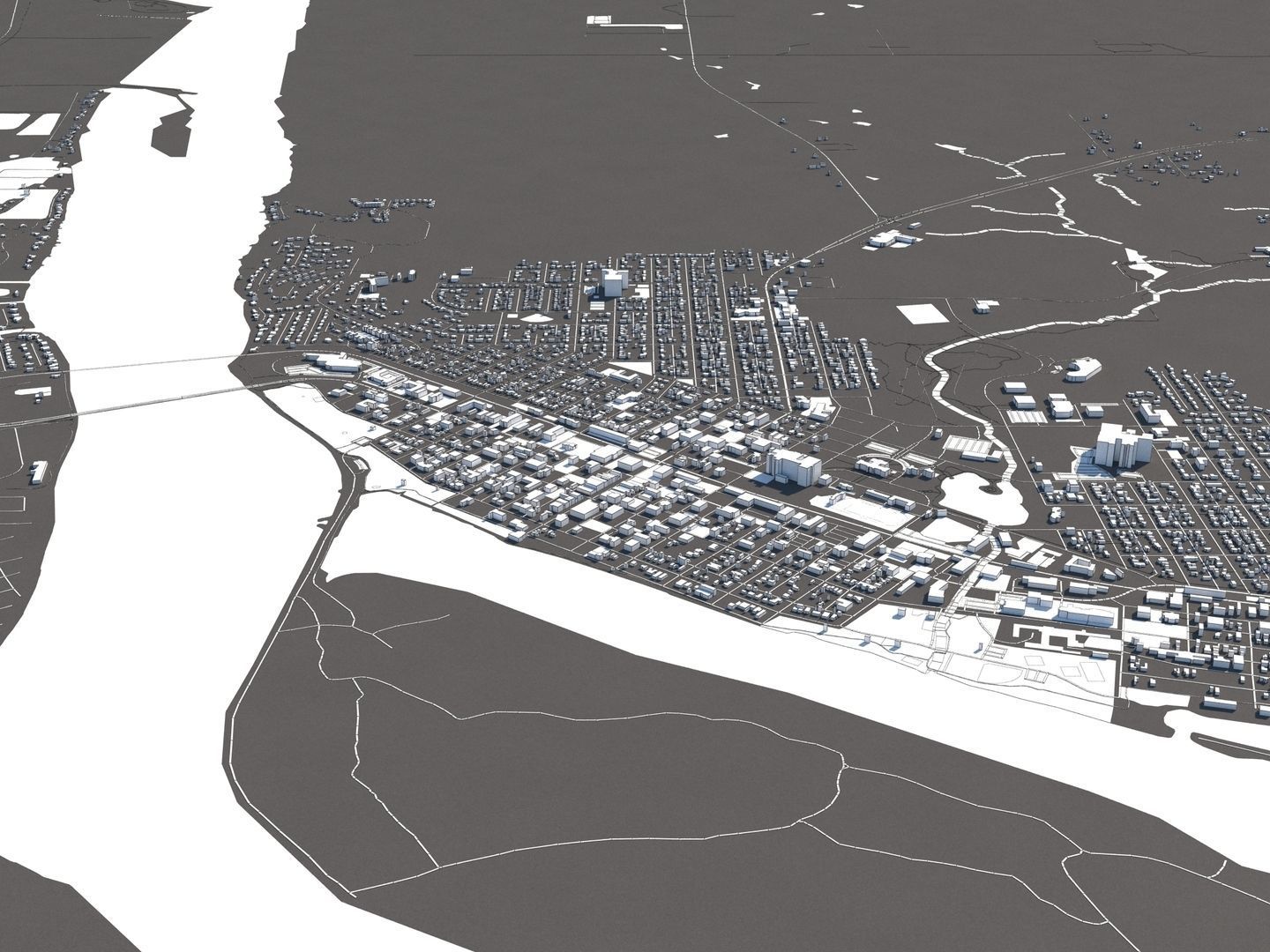 Pierre South Dakota USA 50x50km 3D model_15