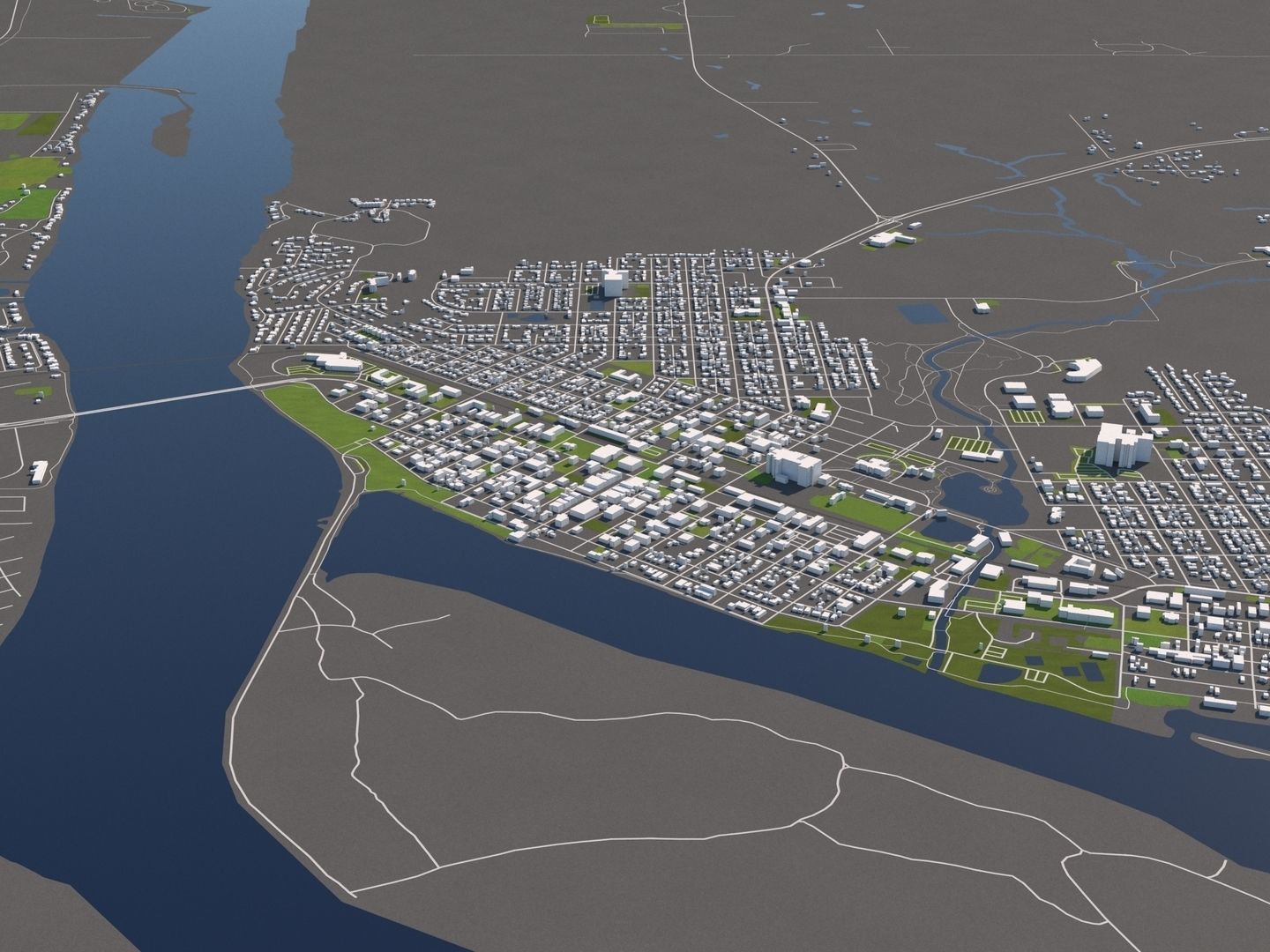 Pierre South Dakota USA 50x50km 3D model_1