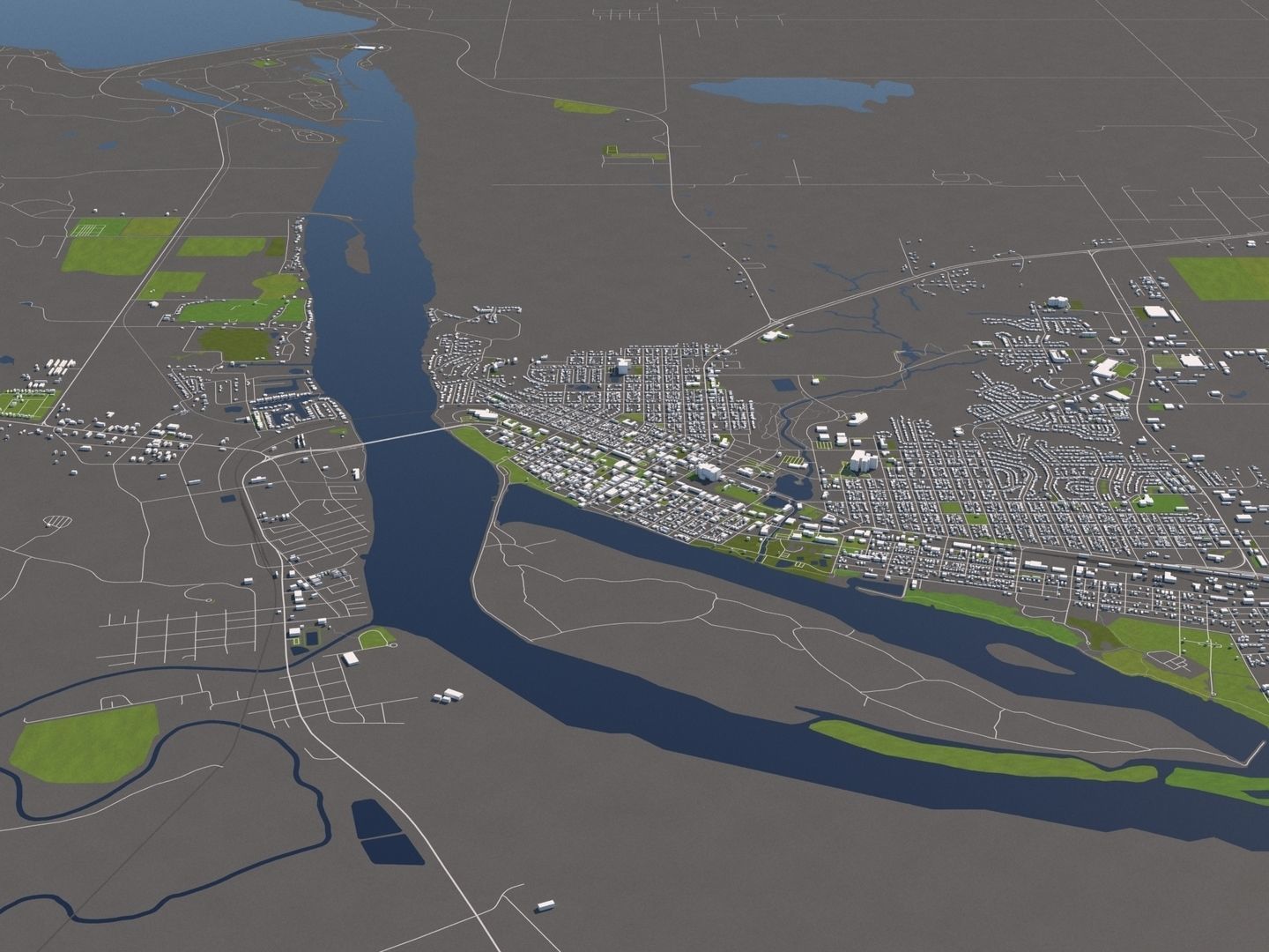 Pierre South Dakota USA 50x50km 3D model_3