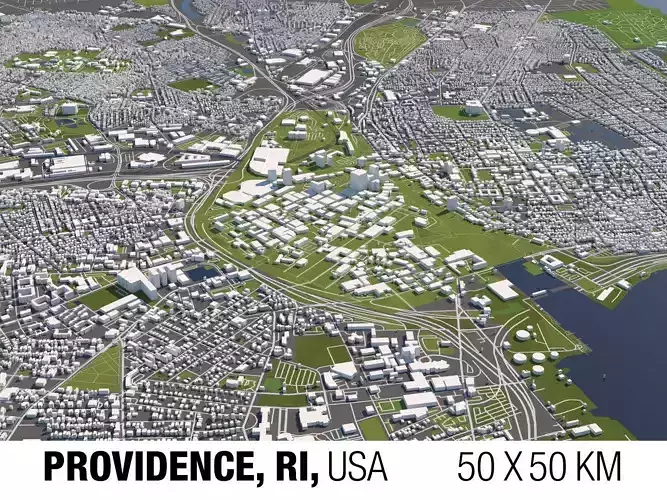 Providence Rhode Island USA 50x50km