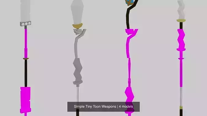 Simple Tiny Toon Weapons 3D Model Collection