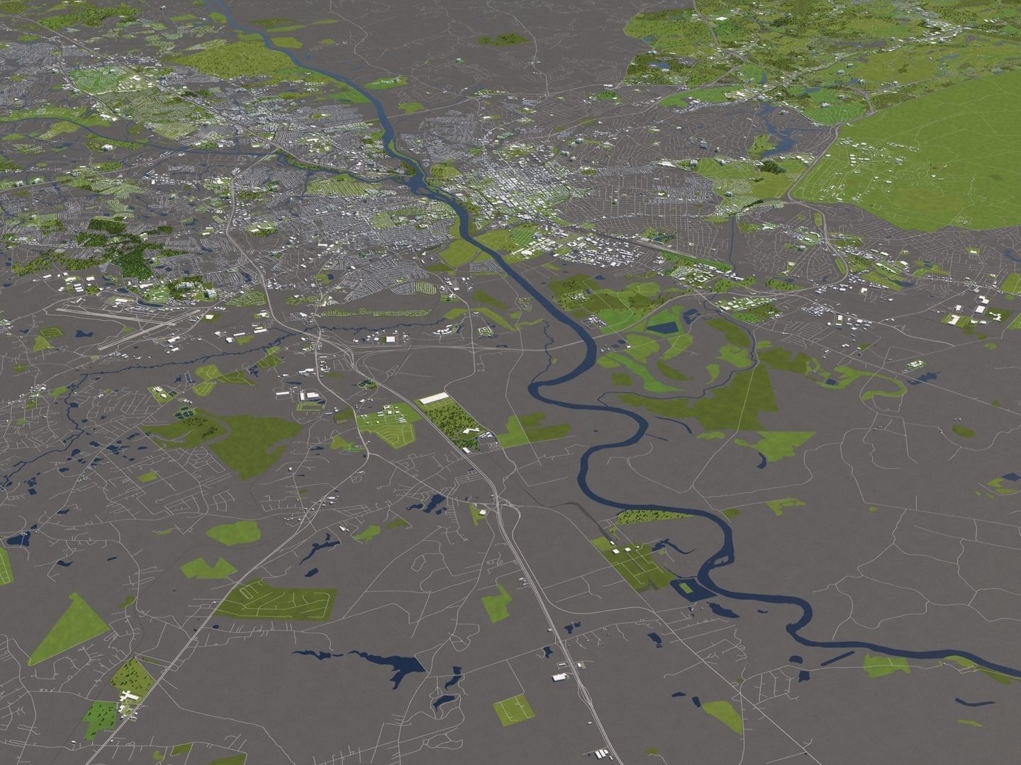 Columbia South Carolina USA 50x50km 3D model_4