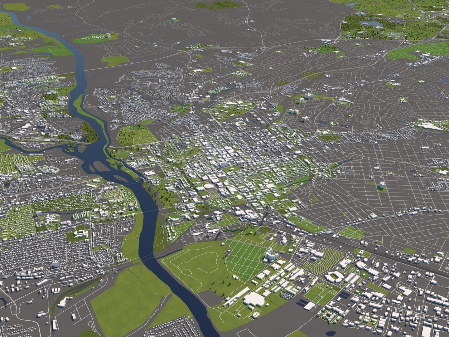 Columbia South Carolina USA 50x50km 3D model_2