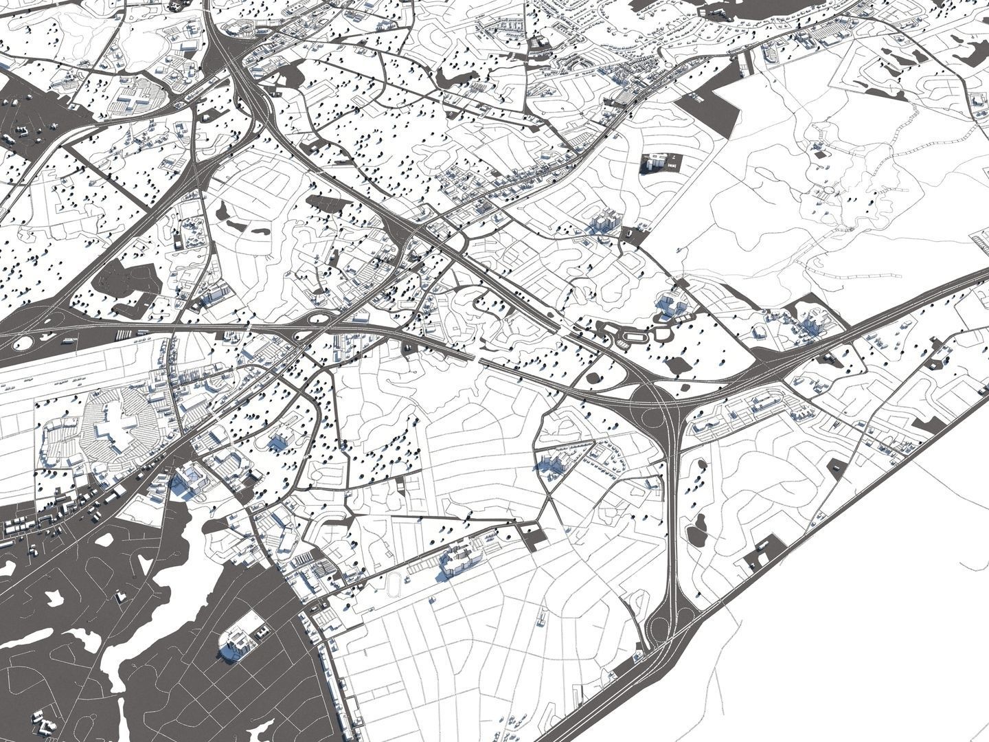 Columbia South Carolina USA 50x50km 3D model_23