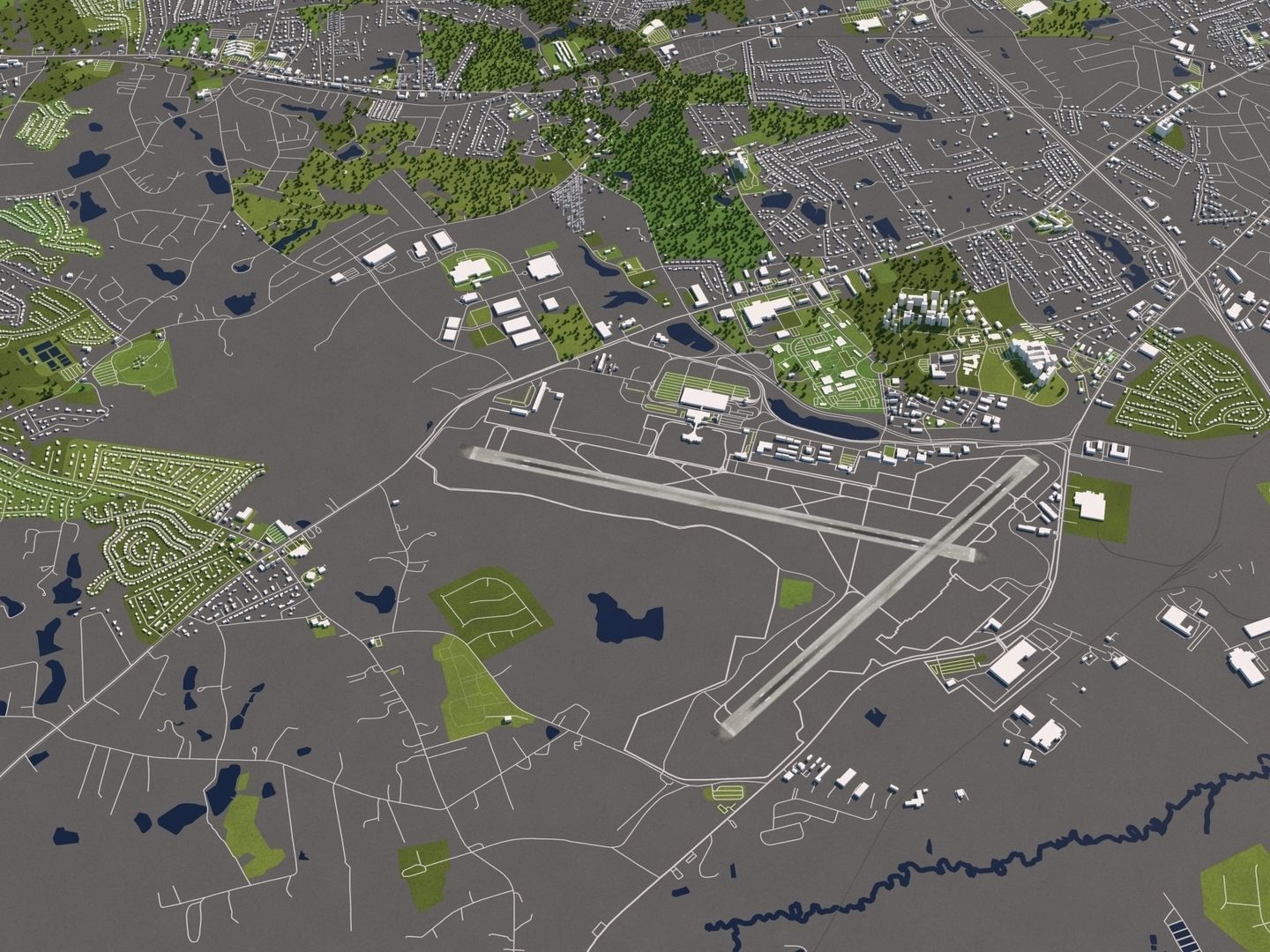 Columbia South Carolina USA 50x50km 3D model_11