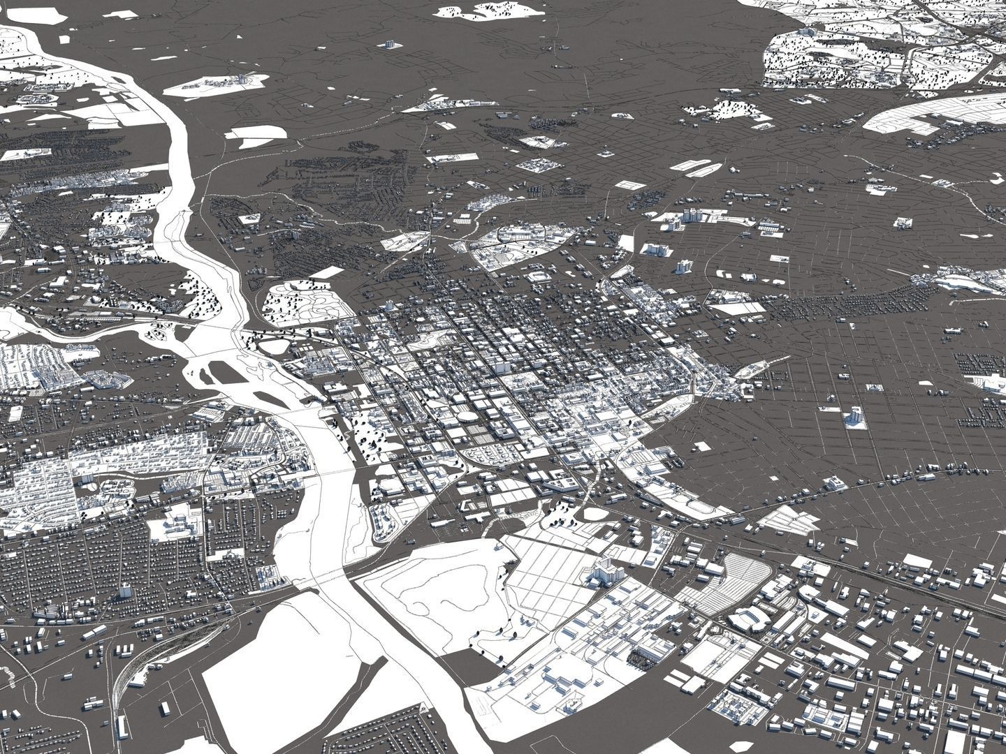 Columbia South Carolina USA 50x50km 3D model_16
