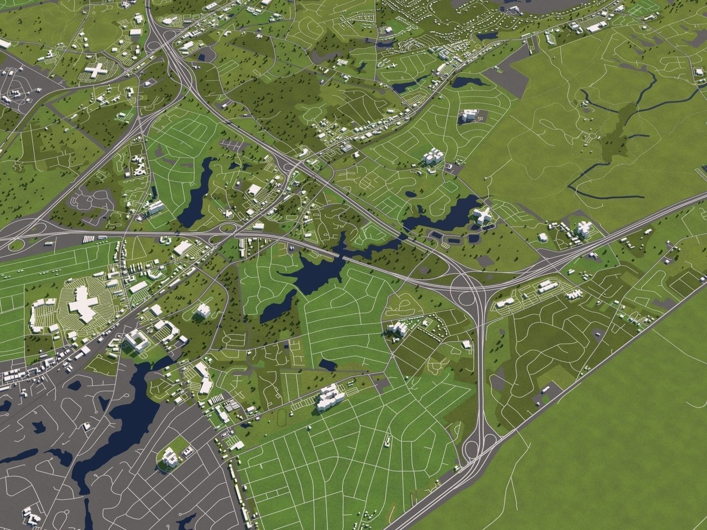 Columbia South Carolina USA 50x50km 3D model_10