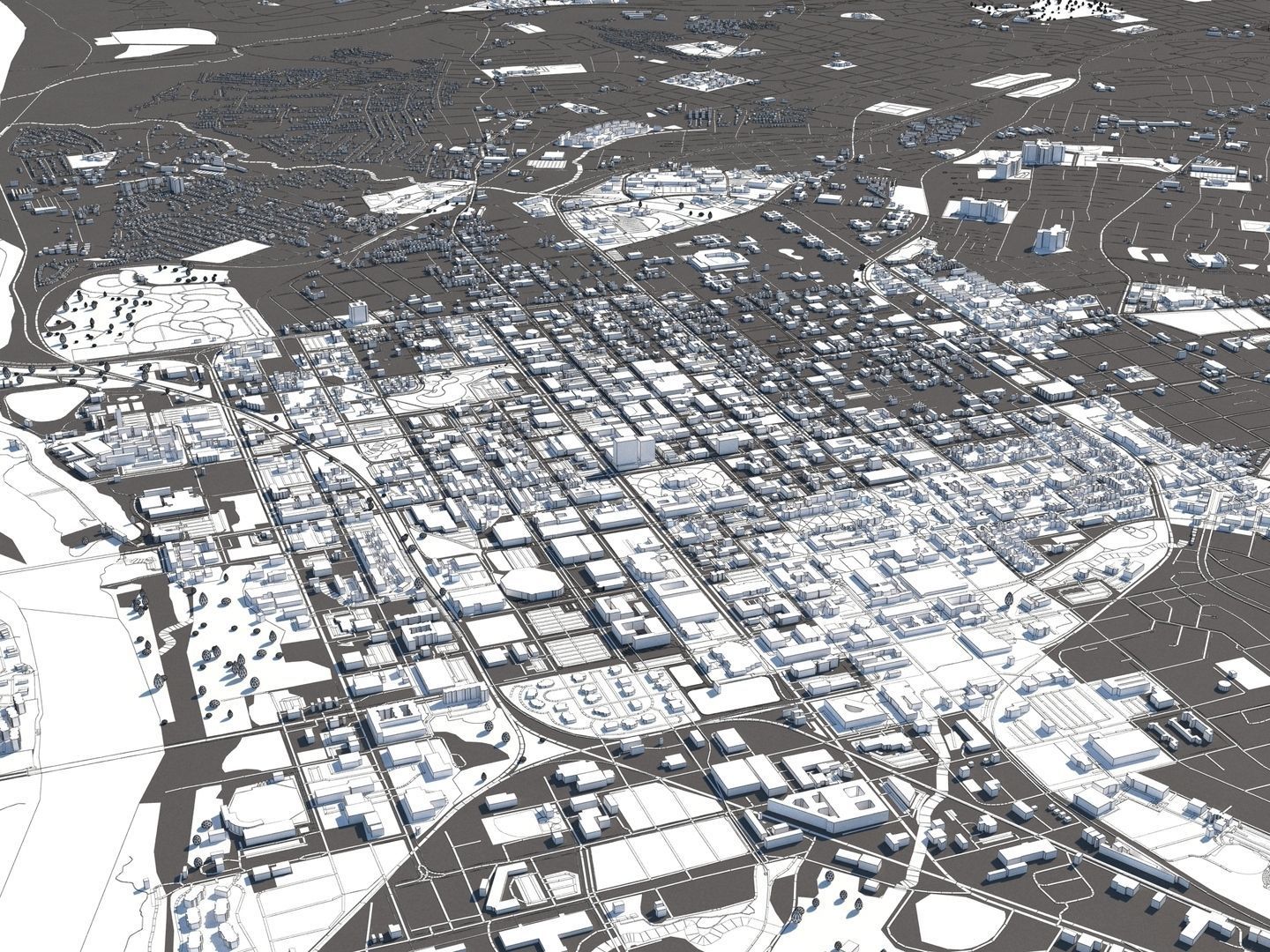 Columbia South Carolina USA 50x50km 3D model_15