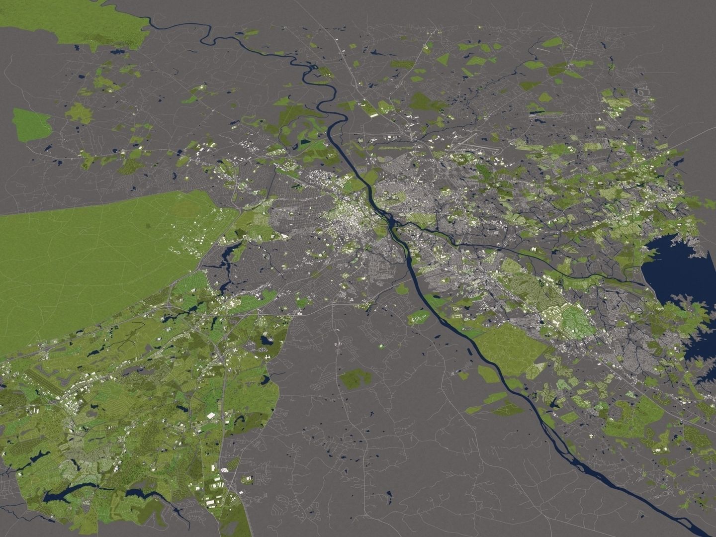Columbia South Carolina USA 50x50km 3D model_7