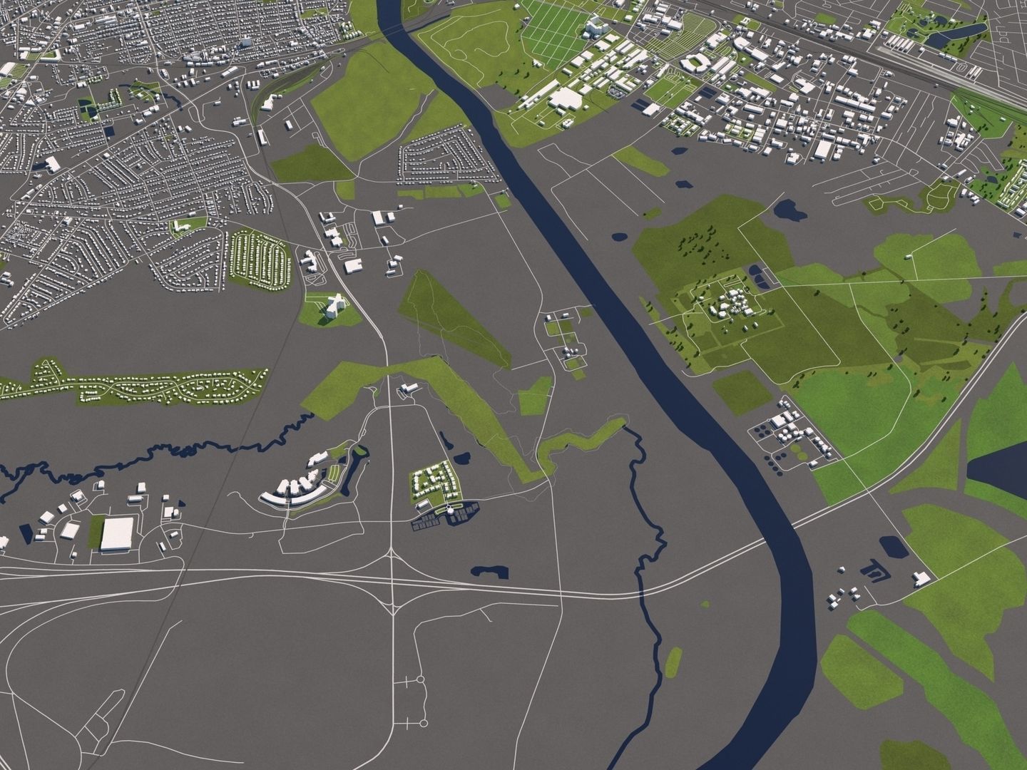 Columbia South Carolina USA 50x50km 3D model_12