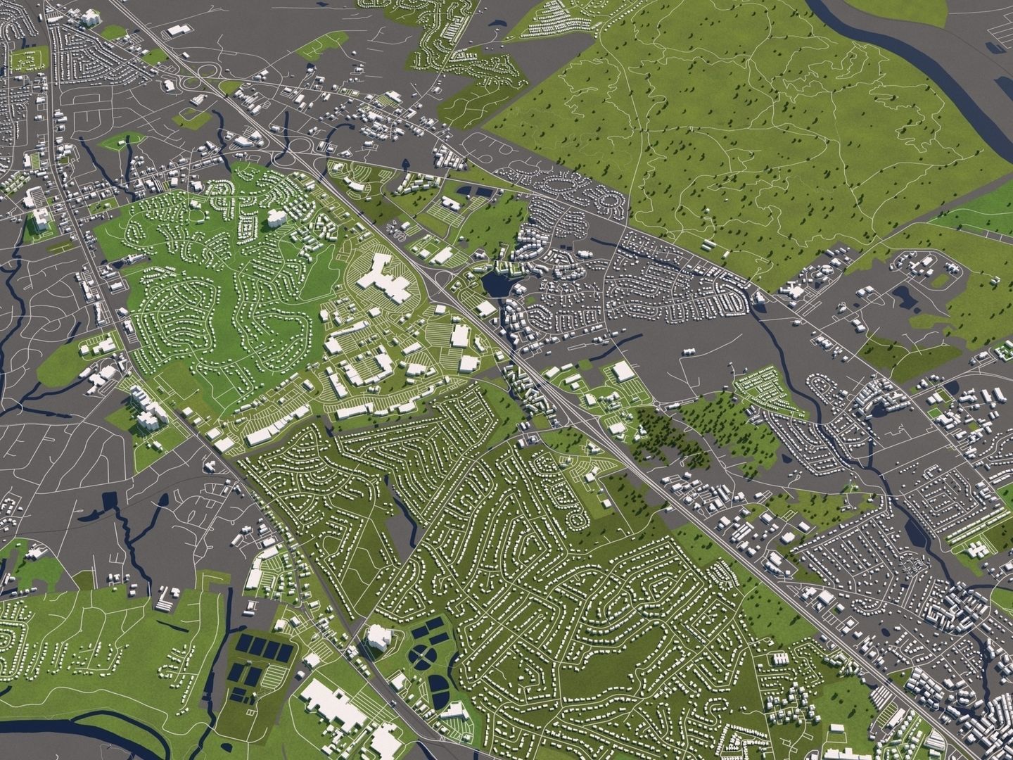 Columbia South Carolina USA 50x50km 3D model_8