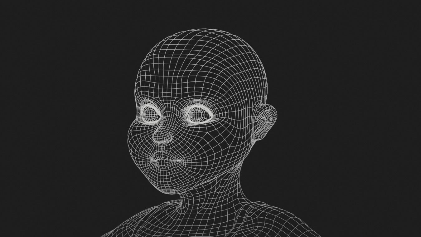 Cartoon female rigged character Low-poly 3D model_11