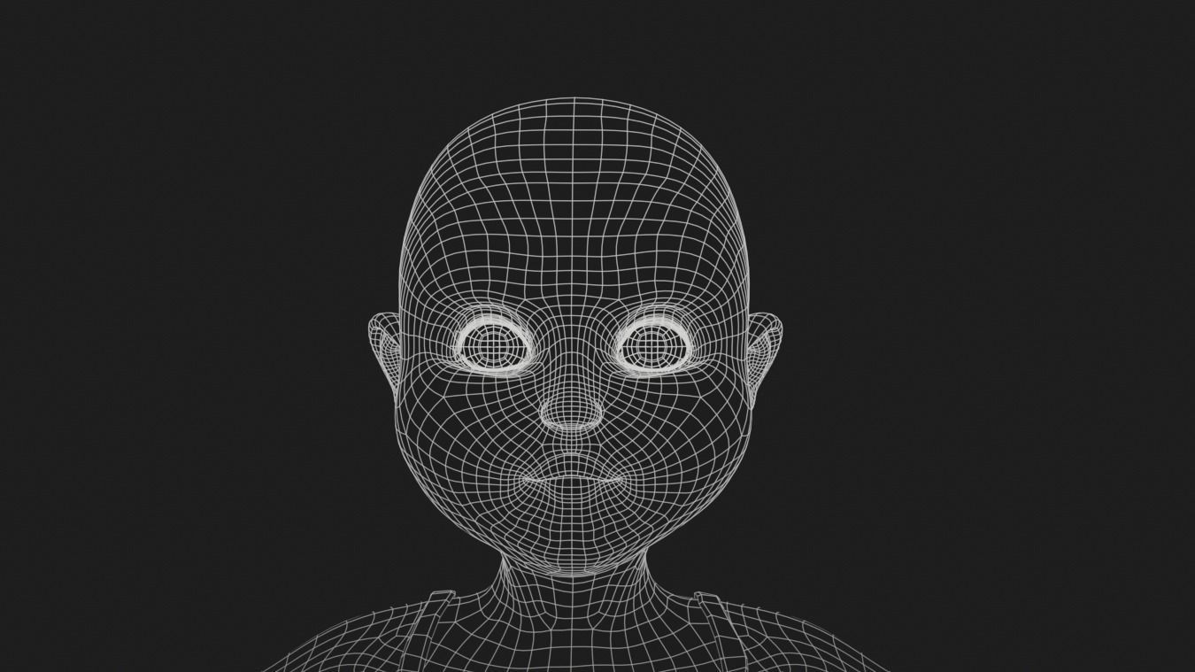 Cartoon female rigged character Low-poly 3D model_12