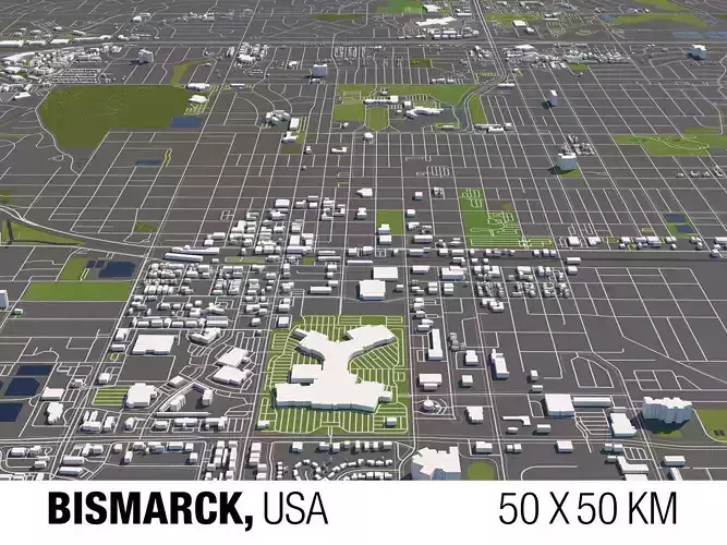 Bismarck North Dakota USA 50x50km