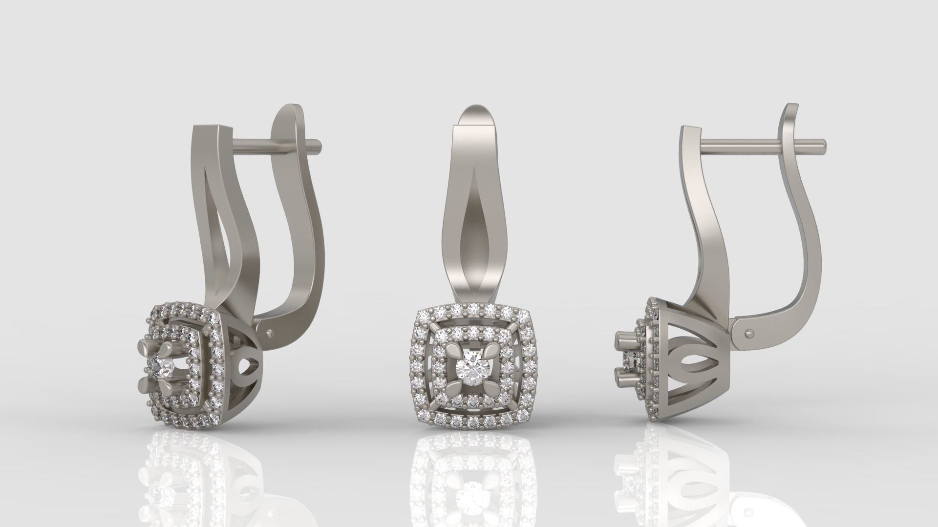 Ring and Earrings Diamond jewelry set 3d print model A 12 3D print model_7