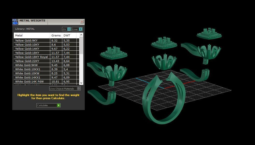 Ring and Earrings Diamond jewelry set 3d print model A 12 3D print model_10