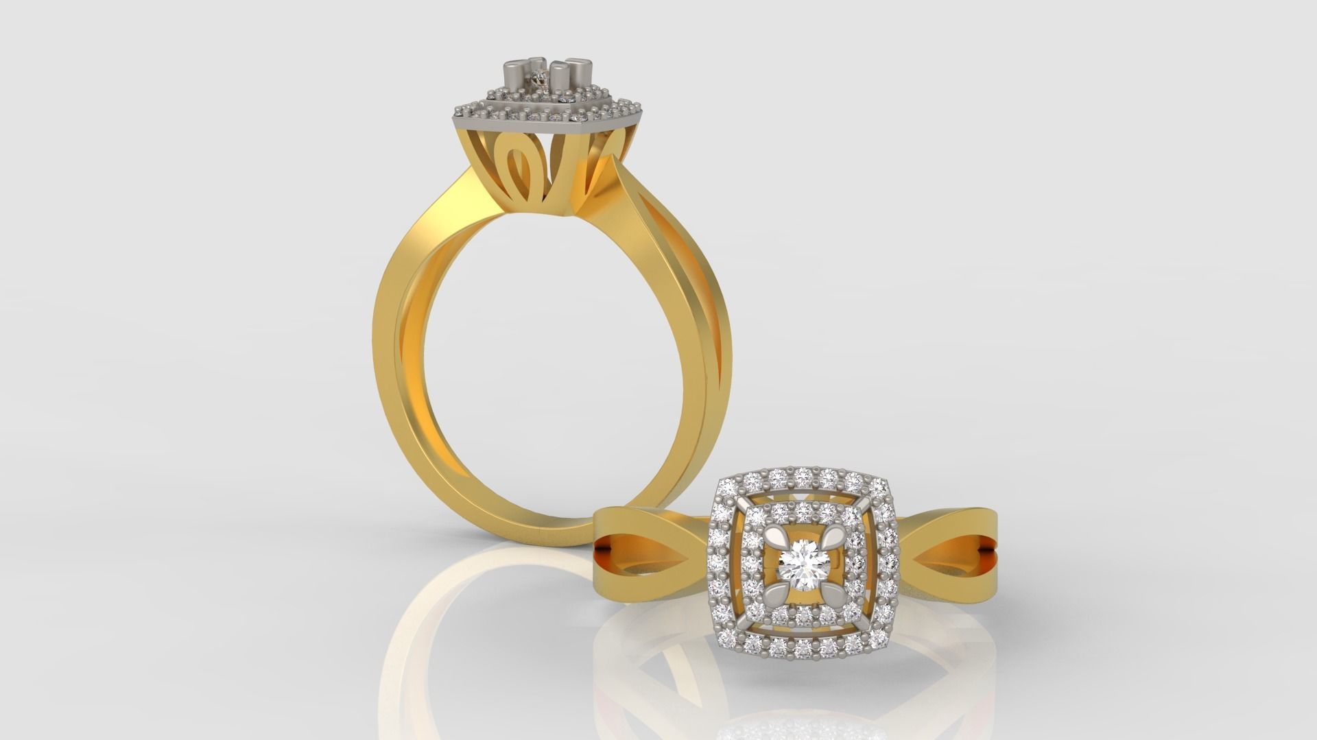 Ring and Earrings Diamond jewelry set 3d print model A 12 3D print model_2