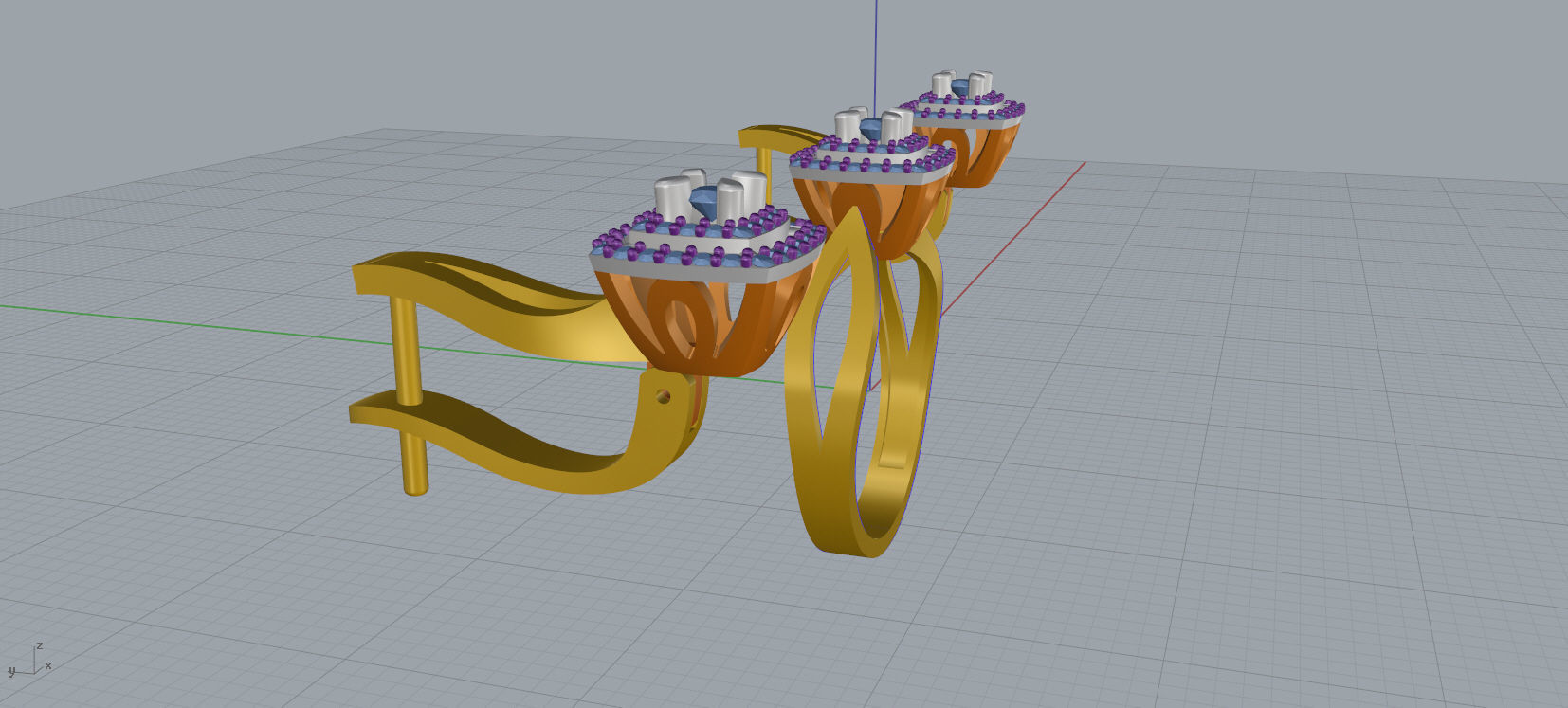 Ring and Earrings Diamond jewelry set 3d print model A 12 3D print model_15