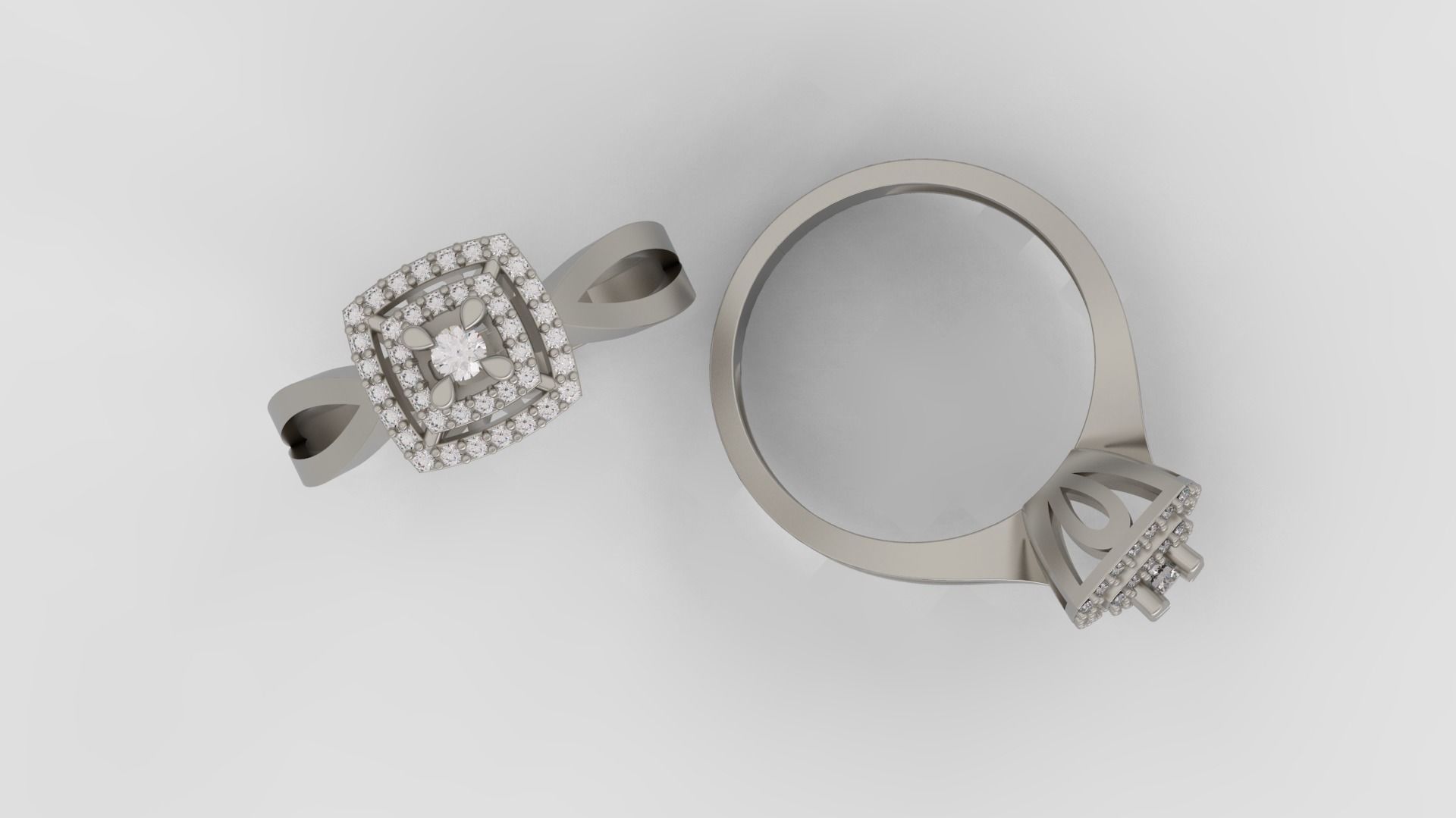 Ring and Earrings Diamond jewelry set 3d print model A 12 3D print model_5